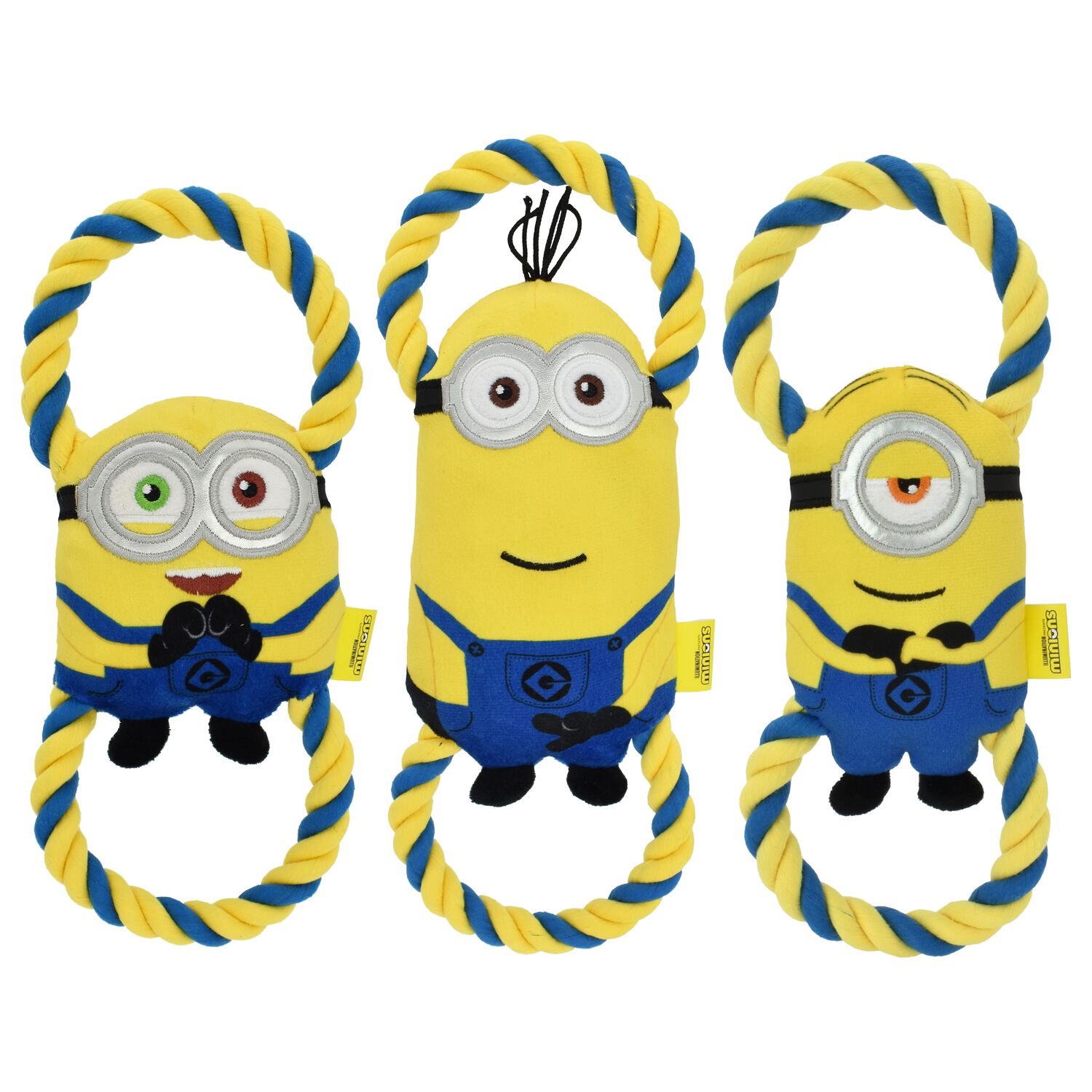Multipet Minions Plush Rope & Tug Dog Toy, Assorted Characters
