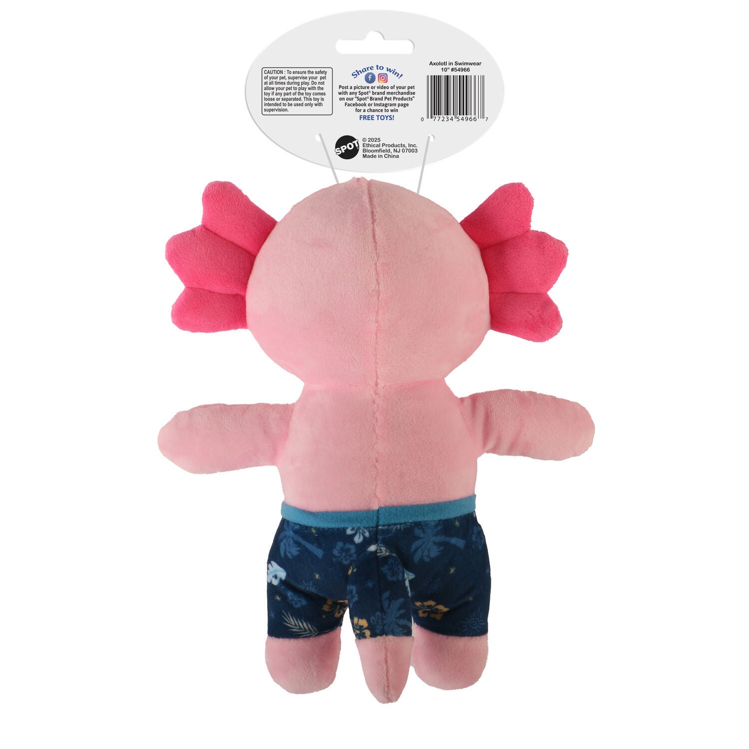 Spot Axolotl In Swimwear Plush Squeaky Dog Toy, 10"