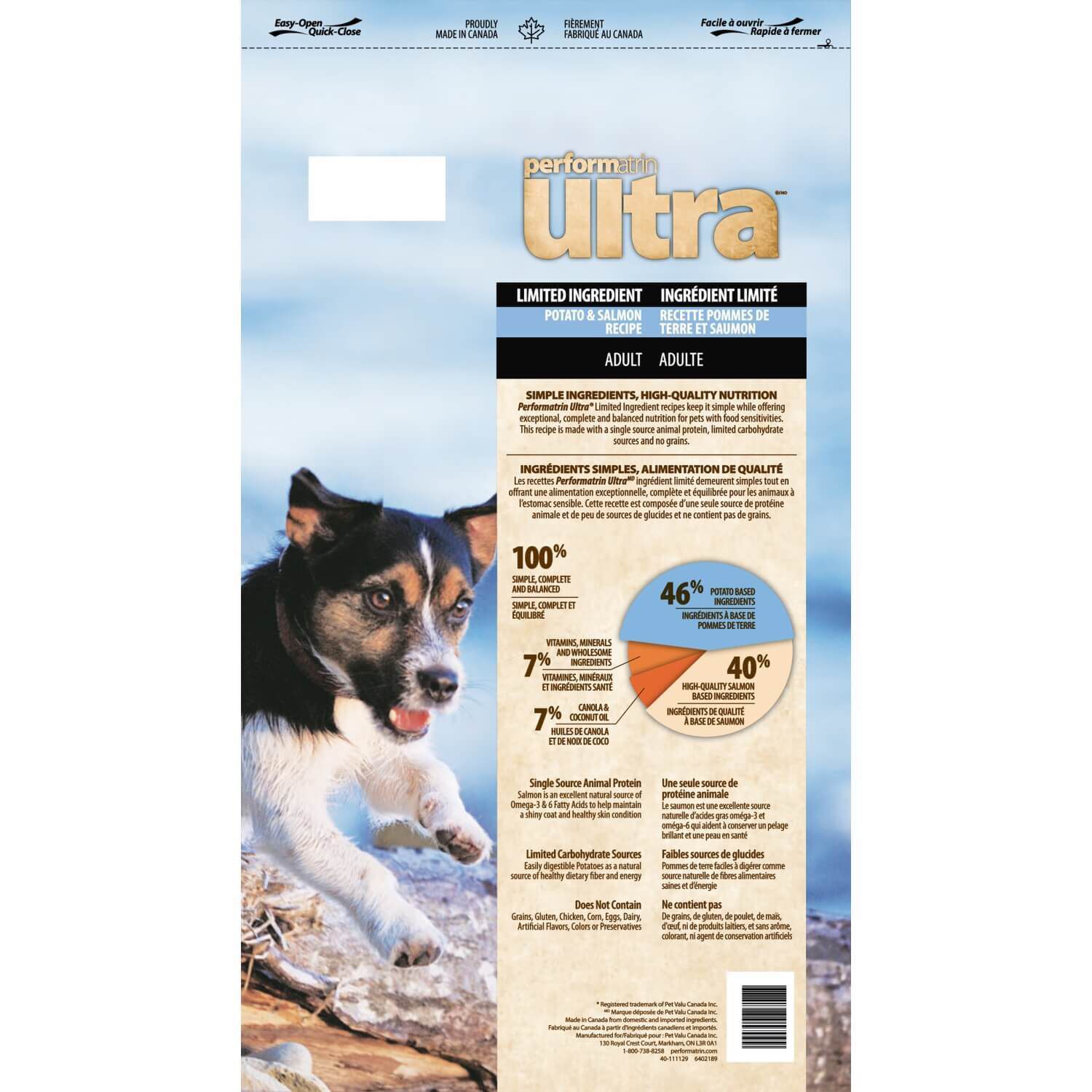 Performatrin Ultra Limited Ingredient Grain-Free Potato & Salmon Adult Dry Dog Food, 24-Lb Bag