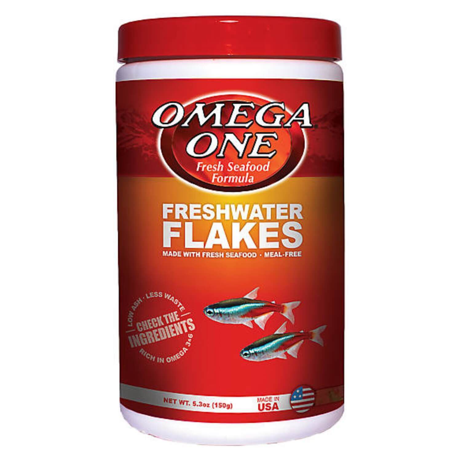 Omega-One Freshwater Flakes Fish Food, 5.3-Oz