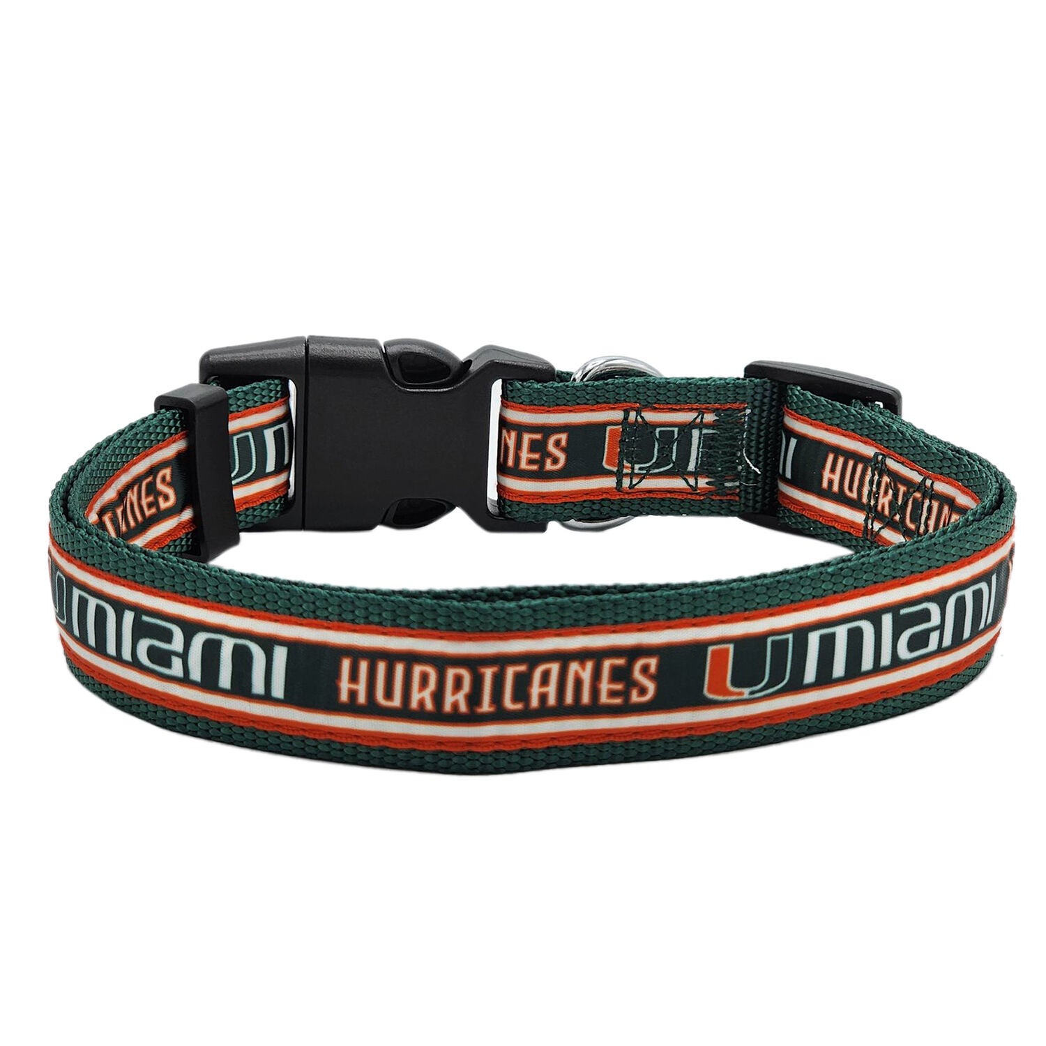 Pets First Ncaa Licensed University Of Miami Hurricanes Satin Dog Collar