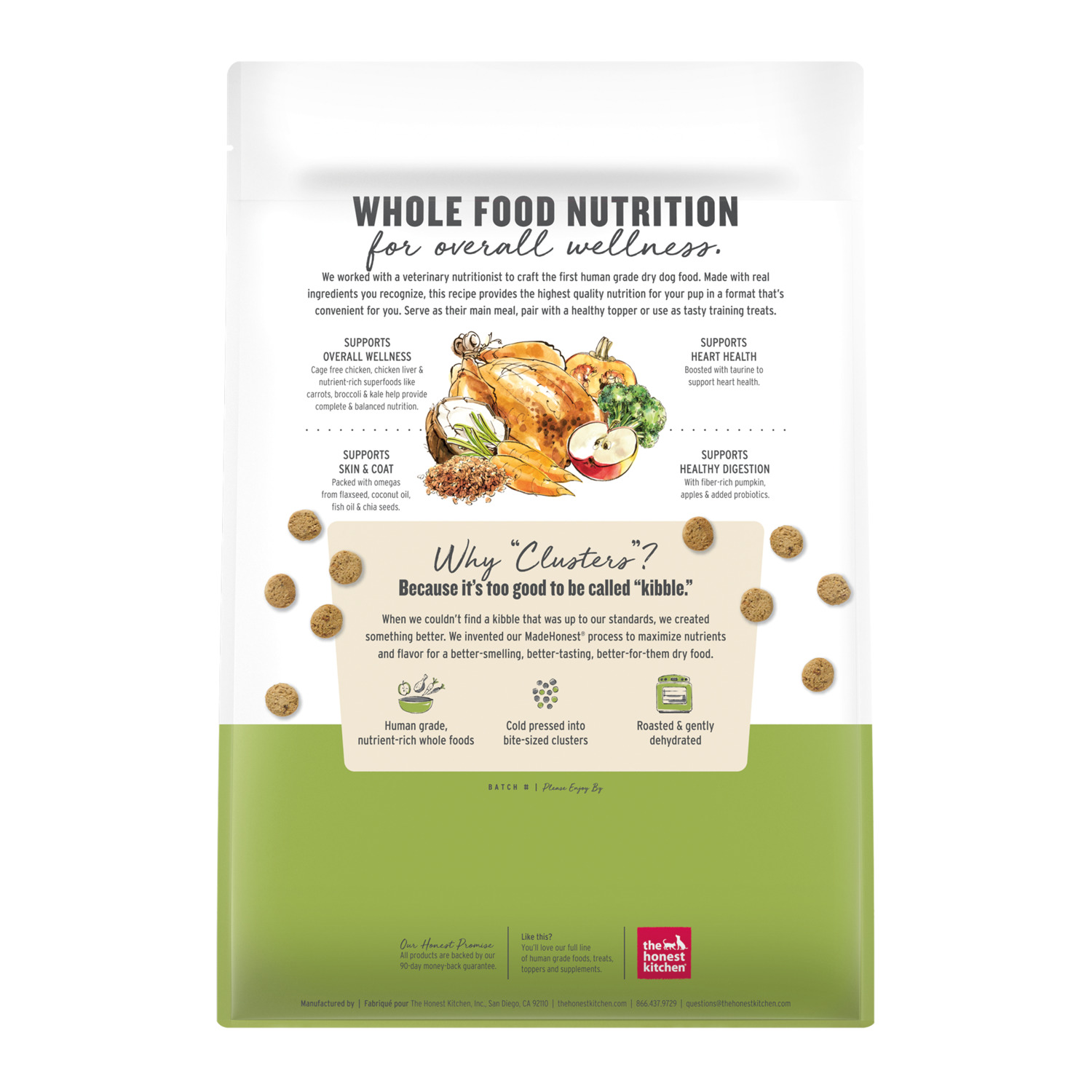 The Honest Kitchen Gourmet Whole Food Clusters Grain-Free Chicken & Superfoods Recipe Dry Dog Food, 20-Lb