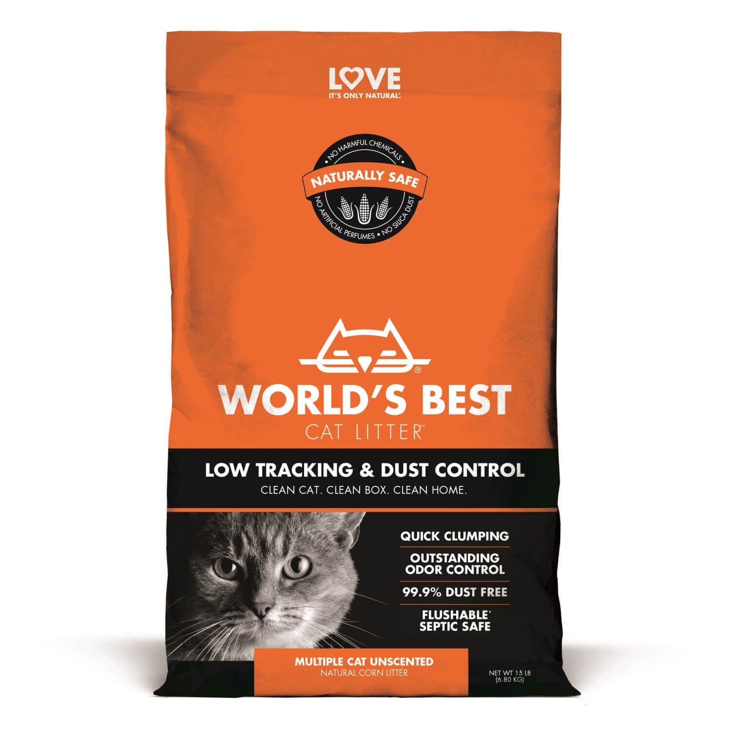 World S Best Low Tracking Dust Control Multiple Cat Unscented Cat Litter 15lb Pet Supermarket