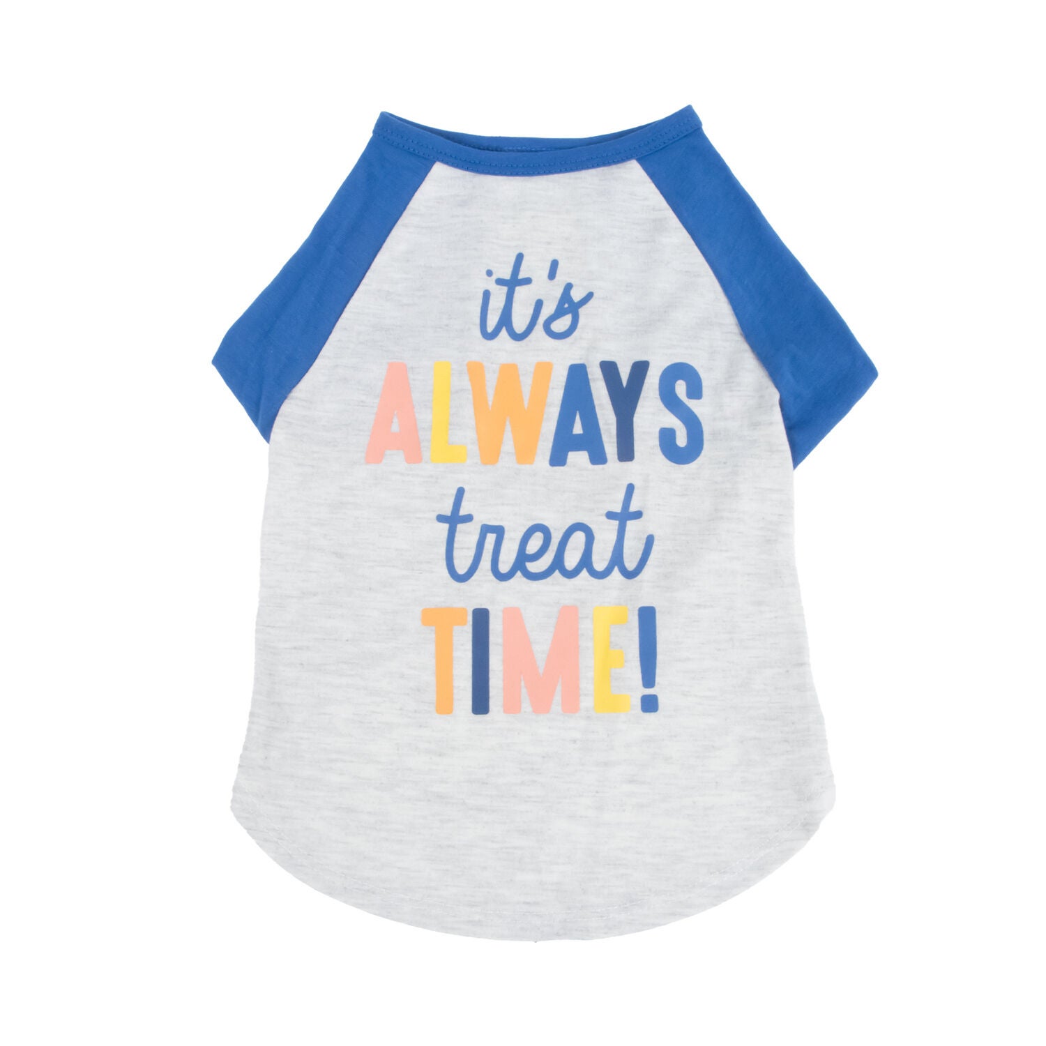Bailey & Bella Blue It's Always Treat Time Dog T-Shirt, Extra Large