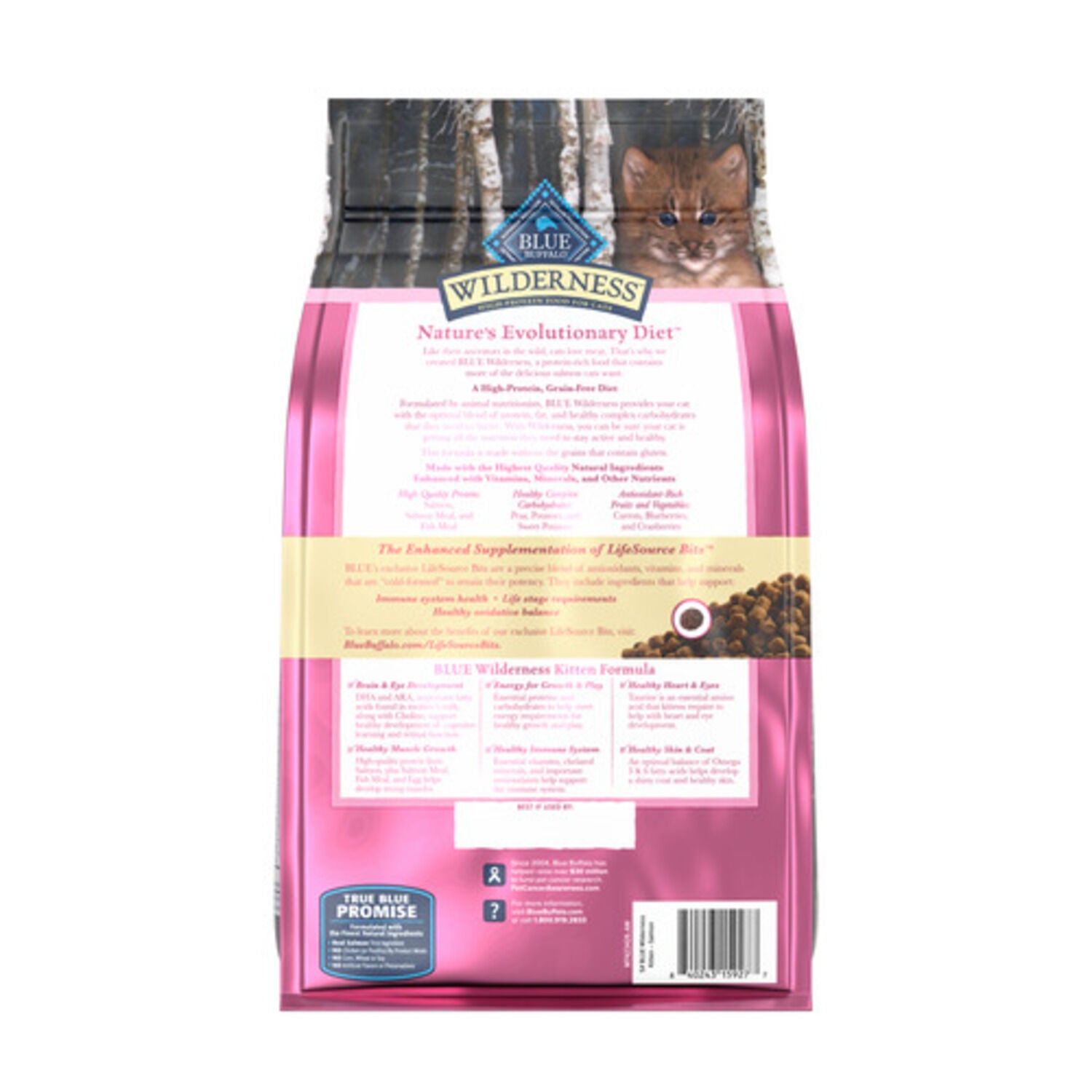 Blue Buffalo Wilderness Kitten High-Protein & Grain-Free Salmon Recipe Dry Cat Food, 5-Lb Bag