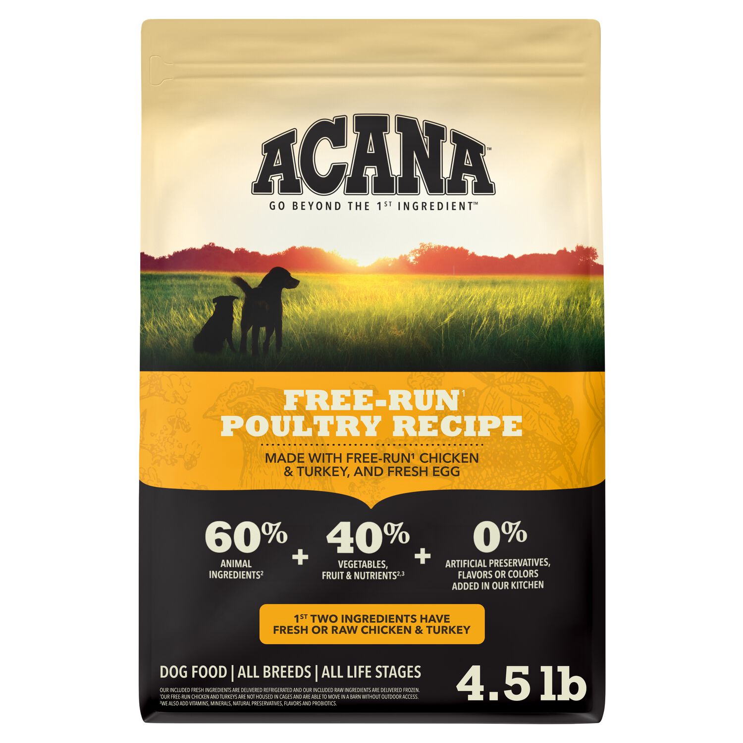 Acana Free-Run Poultry Recipe Dog Food, 4.5-Lb Bag