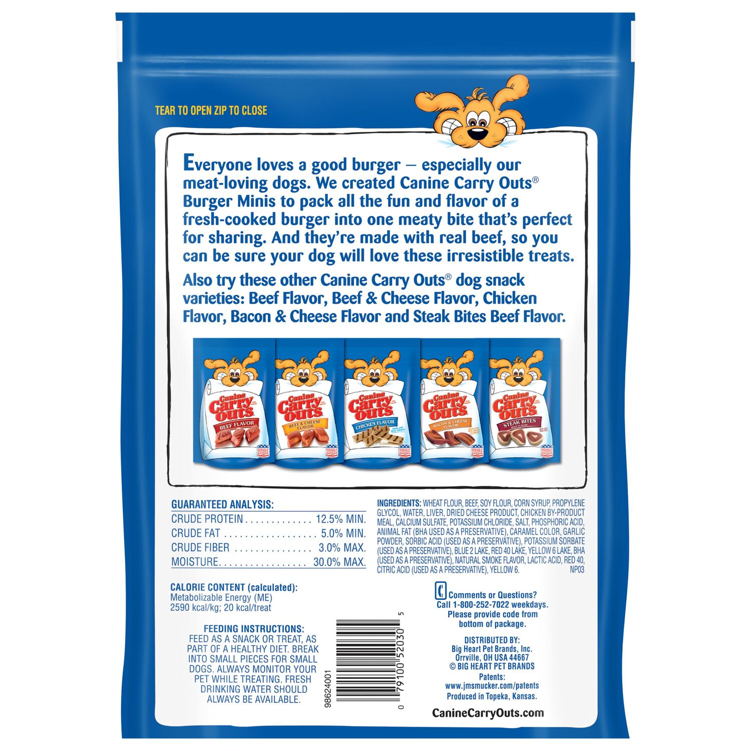 Canine Carry Outs Burger Minis Beef Flavor Soft & Chewy Dog Treats, 22.5-Oz Bag