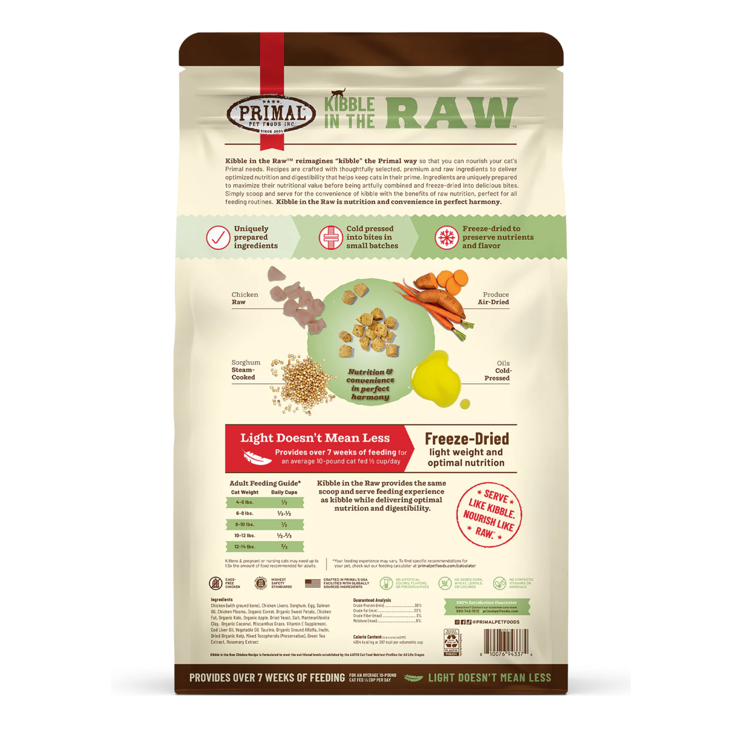 Primal Kibble In The Raw Chicken Recipe Freeze-Dried Raw Cat Food, 1.5-Lb