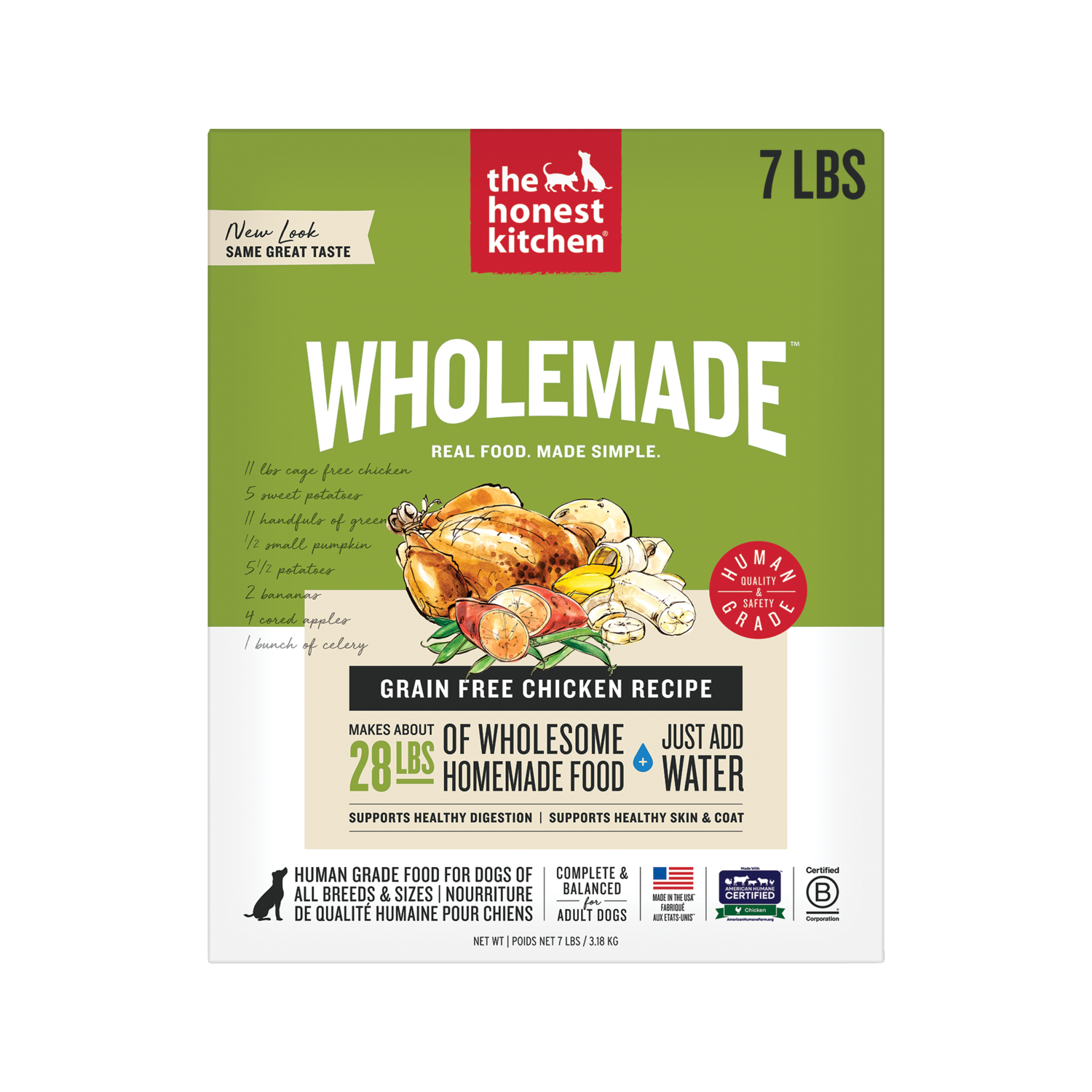 The Honest Kitchen Wholemade Grain Free Chicken Recipe Dehydrated Dog Food, 7-Lb