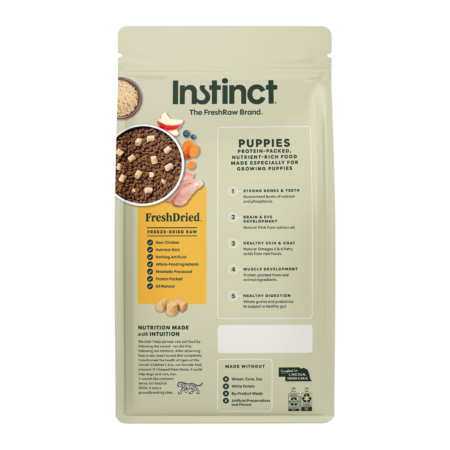 Instinct Raw Boost Puppy Dry Dog Food, Whole Grain Chicken & Brown Rice Reciep, 20-Lb Bag