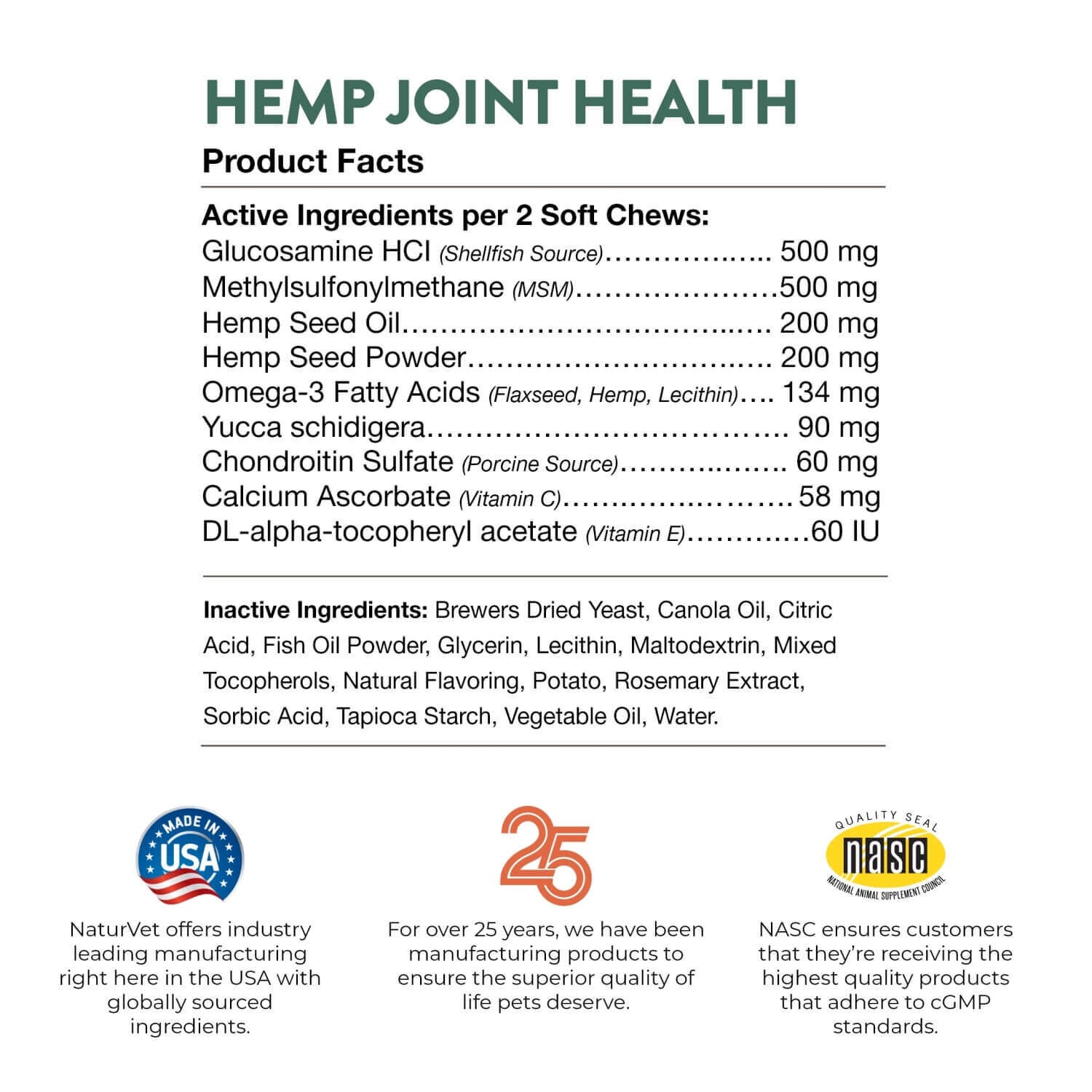 Naturvet Hemp Joint Health Soft Chews For Dogs