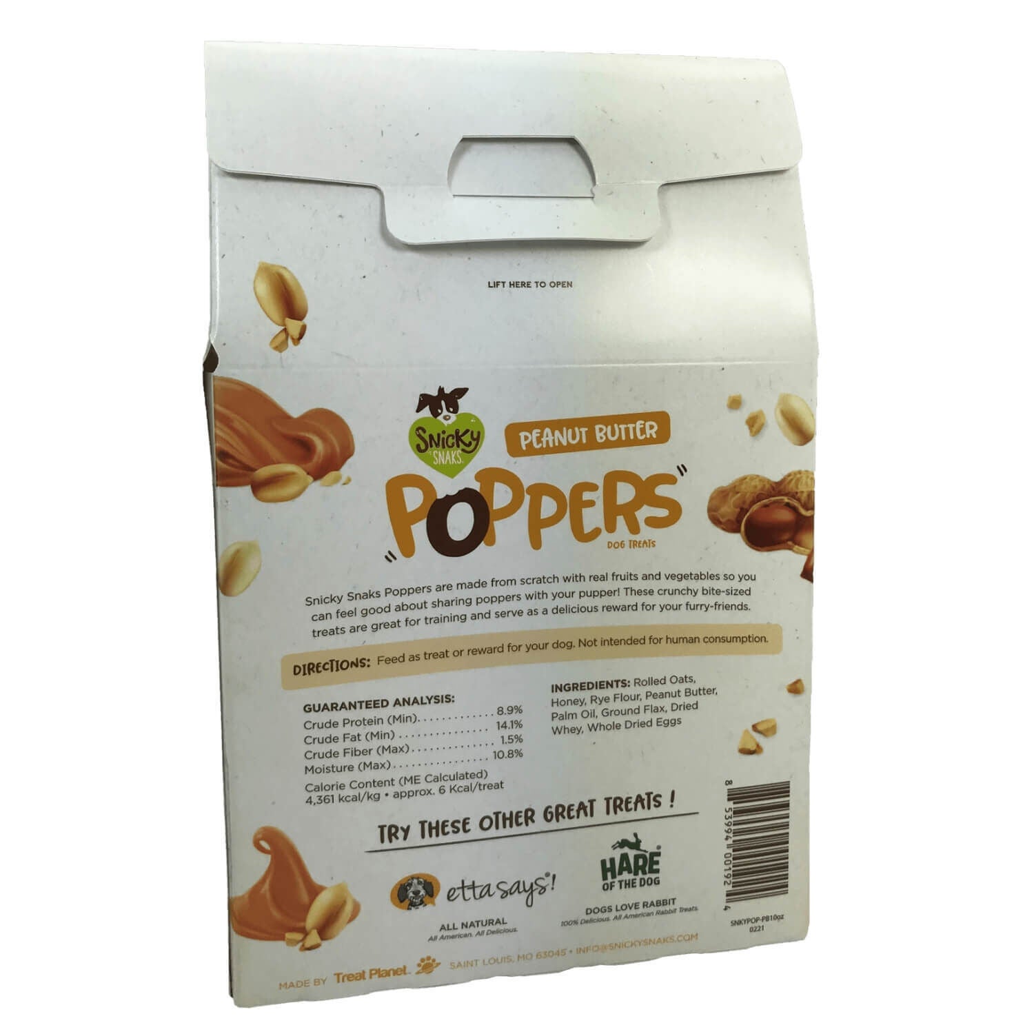 Snicky Snaks Peanut Butter Poppers Dog Treats
