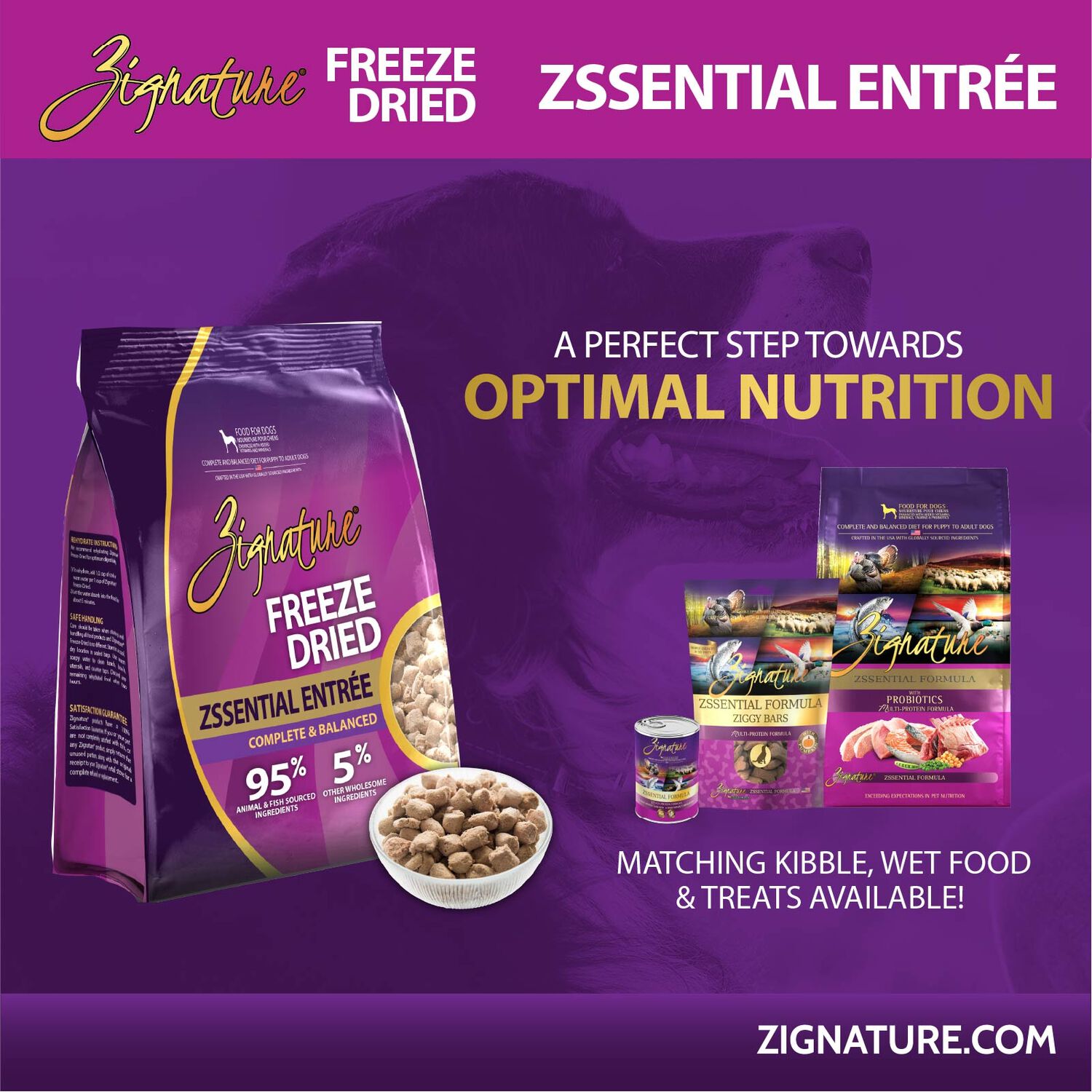 Zignature Grain-Free Zssential Entr&eacute;e Freeze-Dried Dog Food, 25-Oz Bag