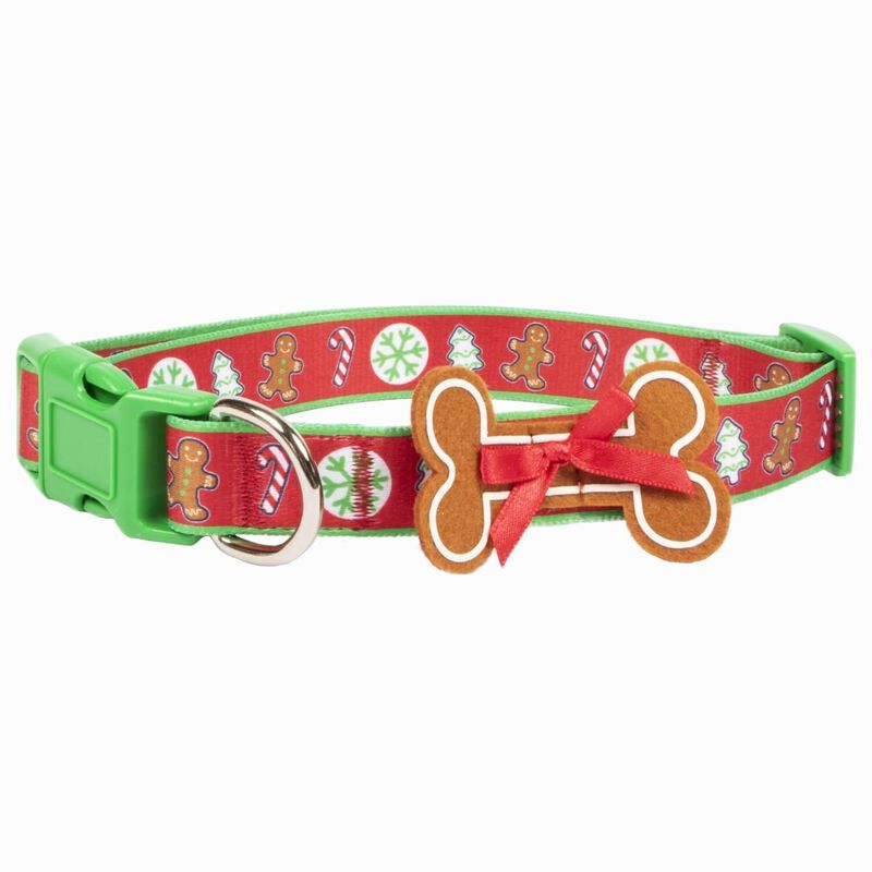 Red Gingerbread Holiday Bone Collar image number 1