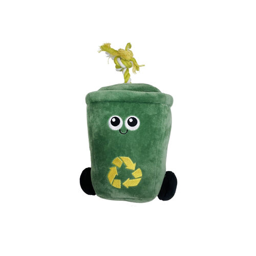 Recycle Plush Trashcan Dog Toy