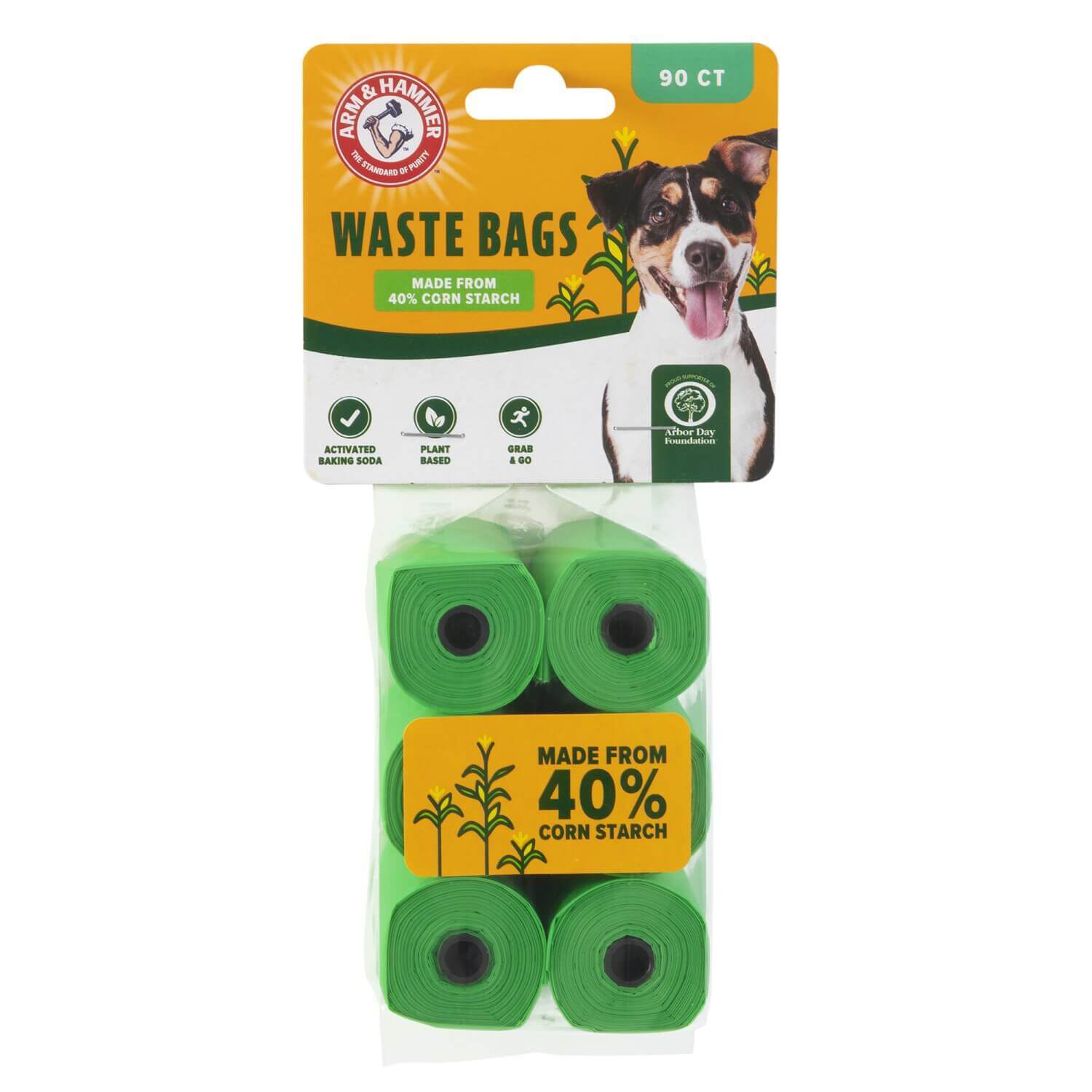 Arm & Hammer Cornstarch Dog Poop Bags - 90 Count