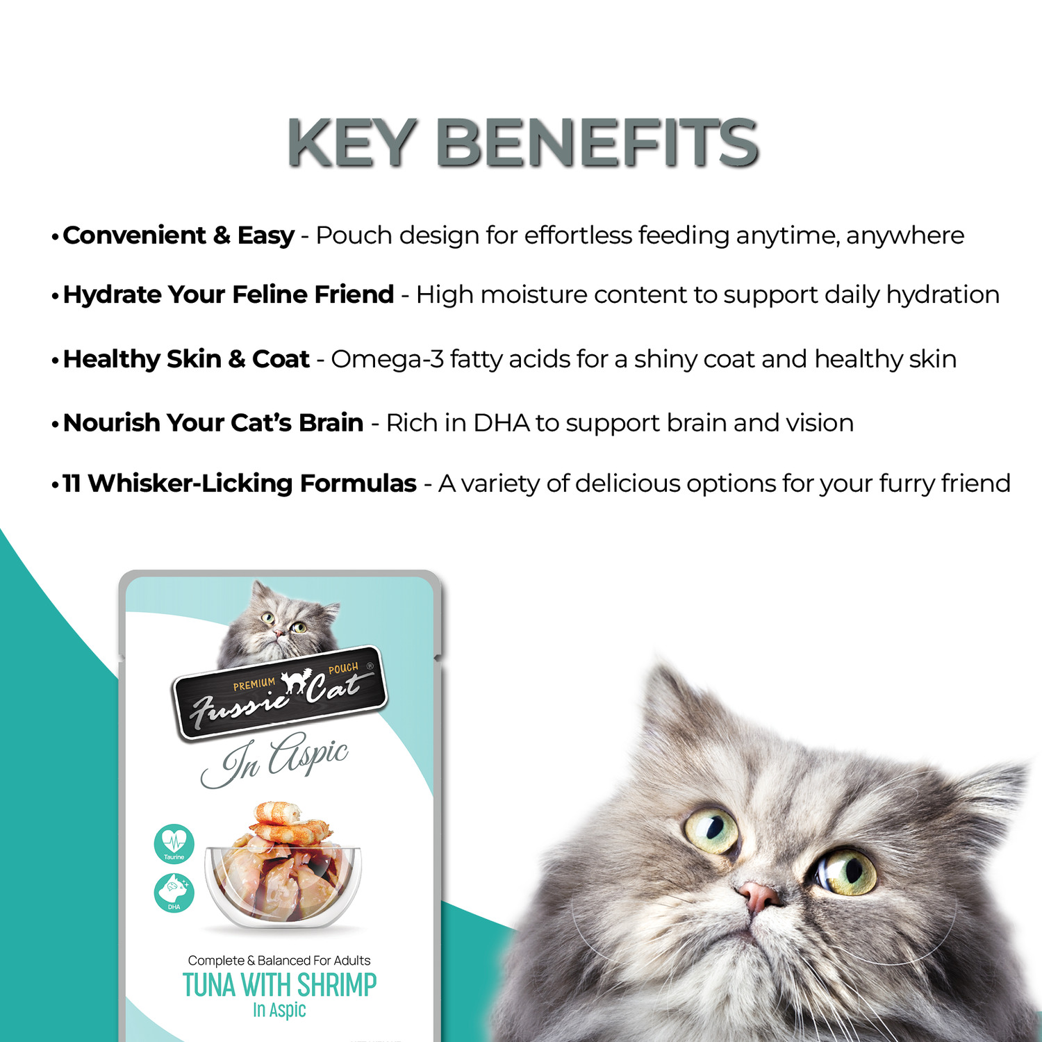 Fussie Cat Premium Tuna With Shrimp In Aspic Wet Cat Food, 2.47 Oz