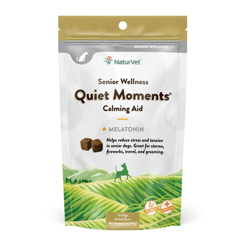 Natur Vet Senior Wellness Quiet Moments Calming Aid Plus Melatonin Soft Chew Dog Supplements