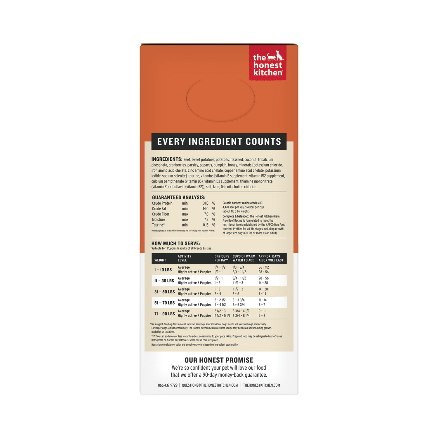 The Honest Kitchen Wholemade Grain Free Beef Recipe Dehydrated Dog Food, 7-Lb
