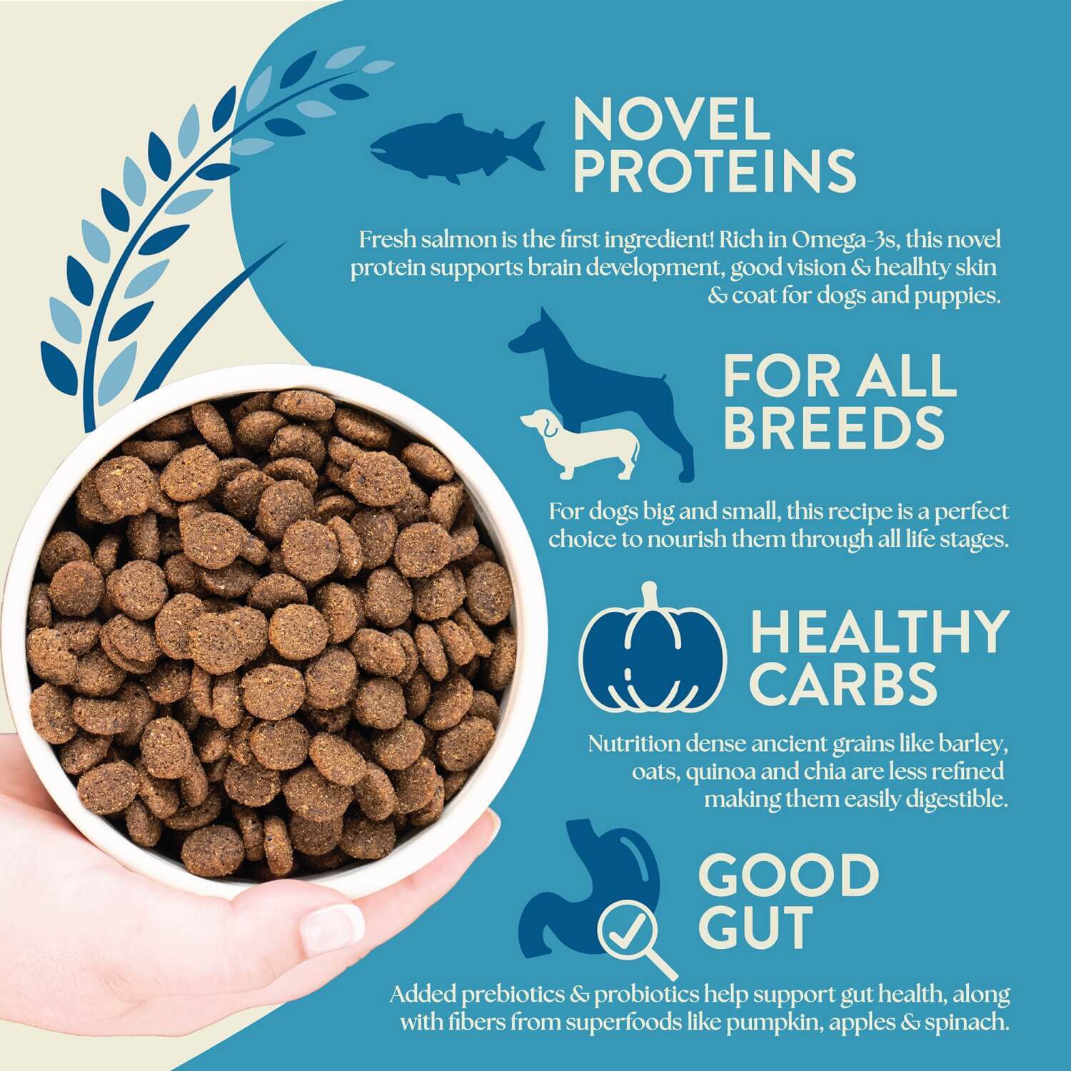 Earthborn Holistic Unrefined Smoked Salmon With Ancient Grains & Superfoods Dry Dog Food, 25-Lb Bag