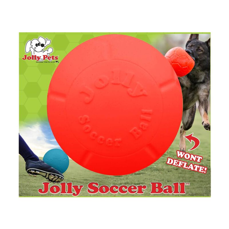 8" Jolly Soccer Ball Dog Toy, Orange