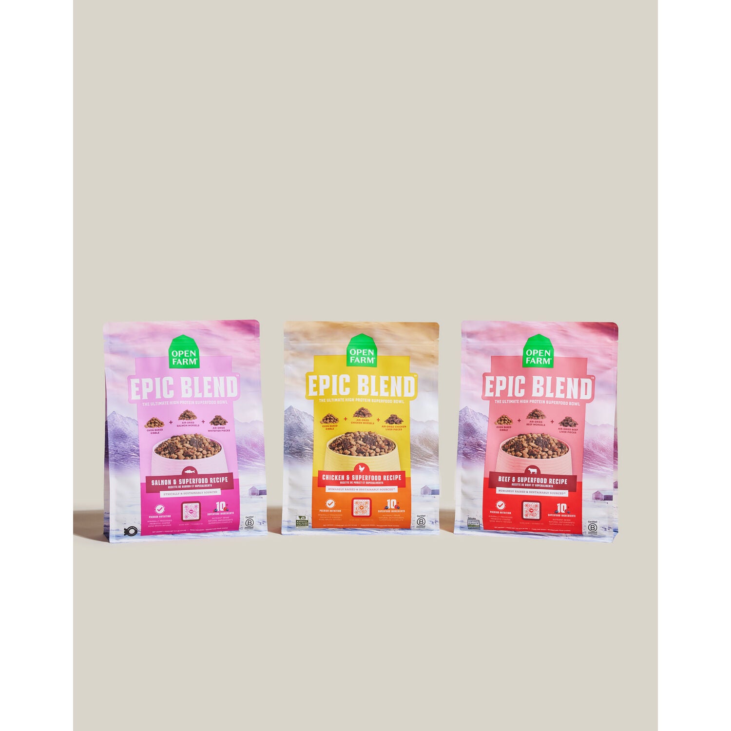Open Farm Epic Blend Beef & Superfood Recipe Premium Nutrition Dry Dog Food With Air-Dried Morsels, 3.5Lb