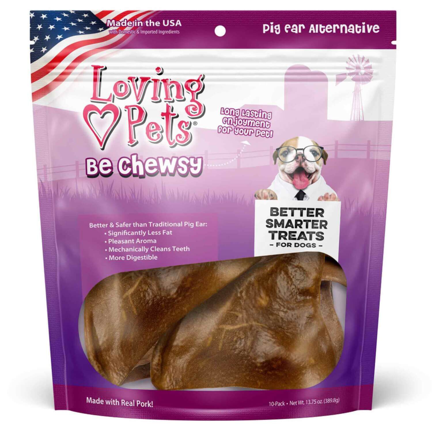 Loving Pets Be Chewsy Pig Ear Alternative Chews Dog Treats