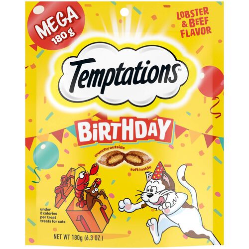 Temptations Birthday Lobster And Beef Flavor Cat Treats, 6.3 Oz.