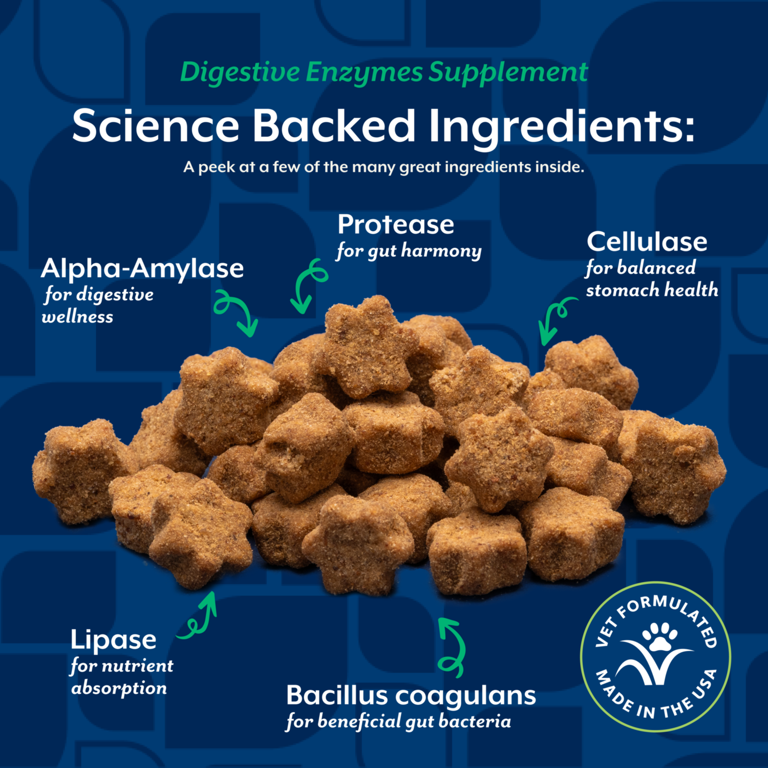 Naturvet Digestive Enzymes Pre+Probiotic Daily Soft Chew Supplement For Cats