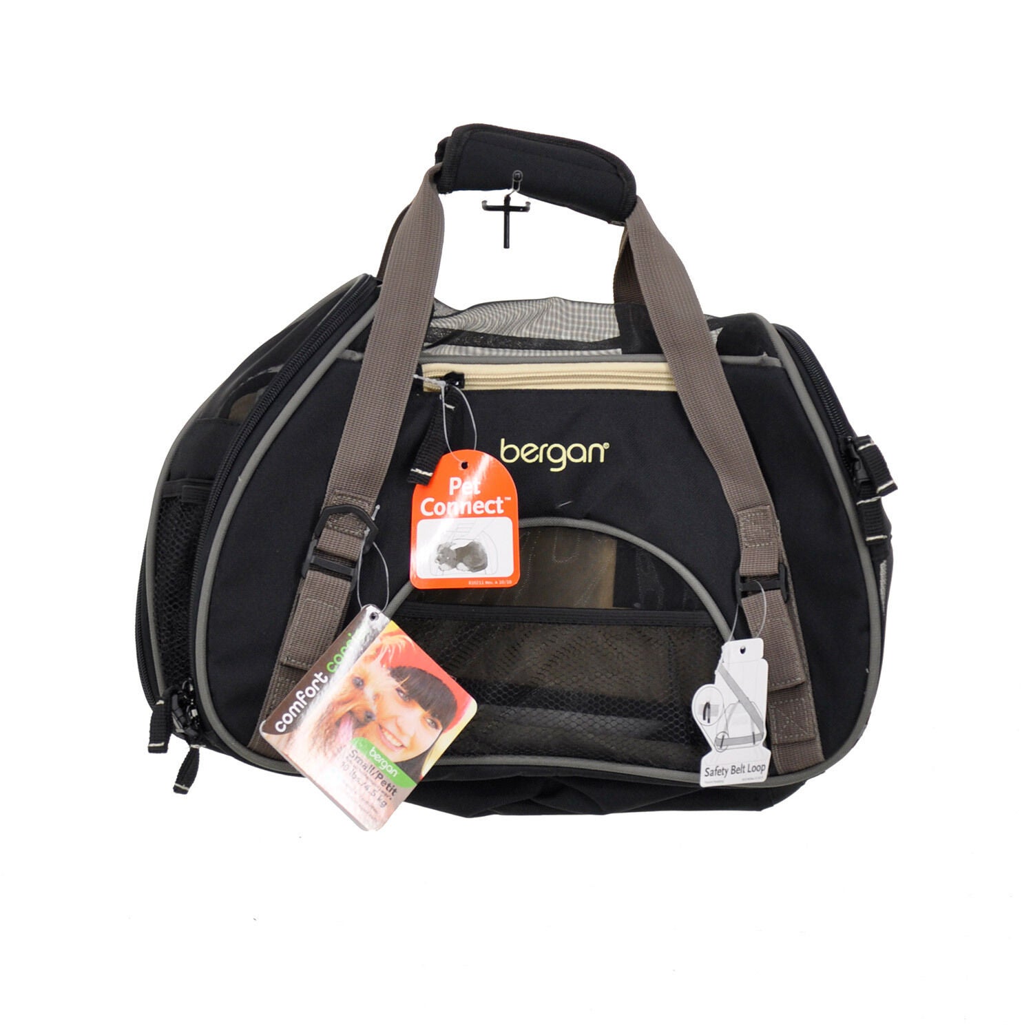 Bergan Comfort Airline Approved Cat & Dog Carrier Black/Brown, Large