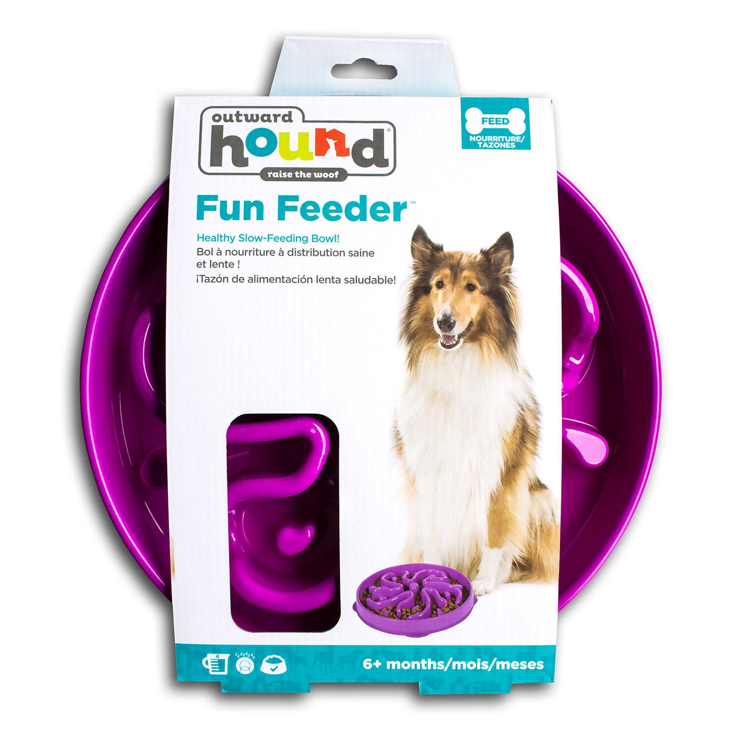Outward Hound Slo-Bowl Slow Feeder Purple Pet Supermarket Pet
