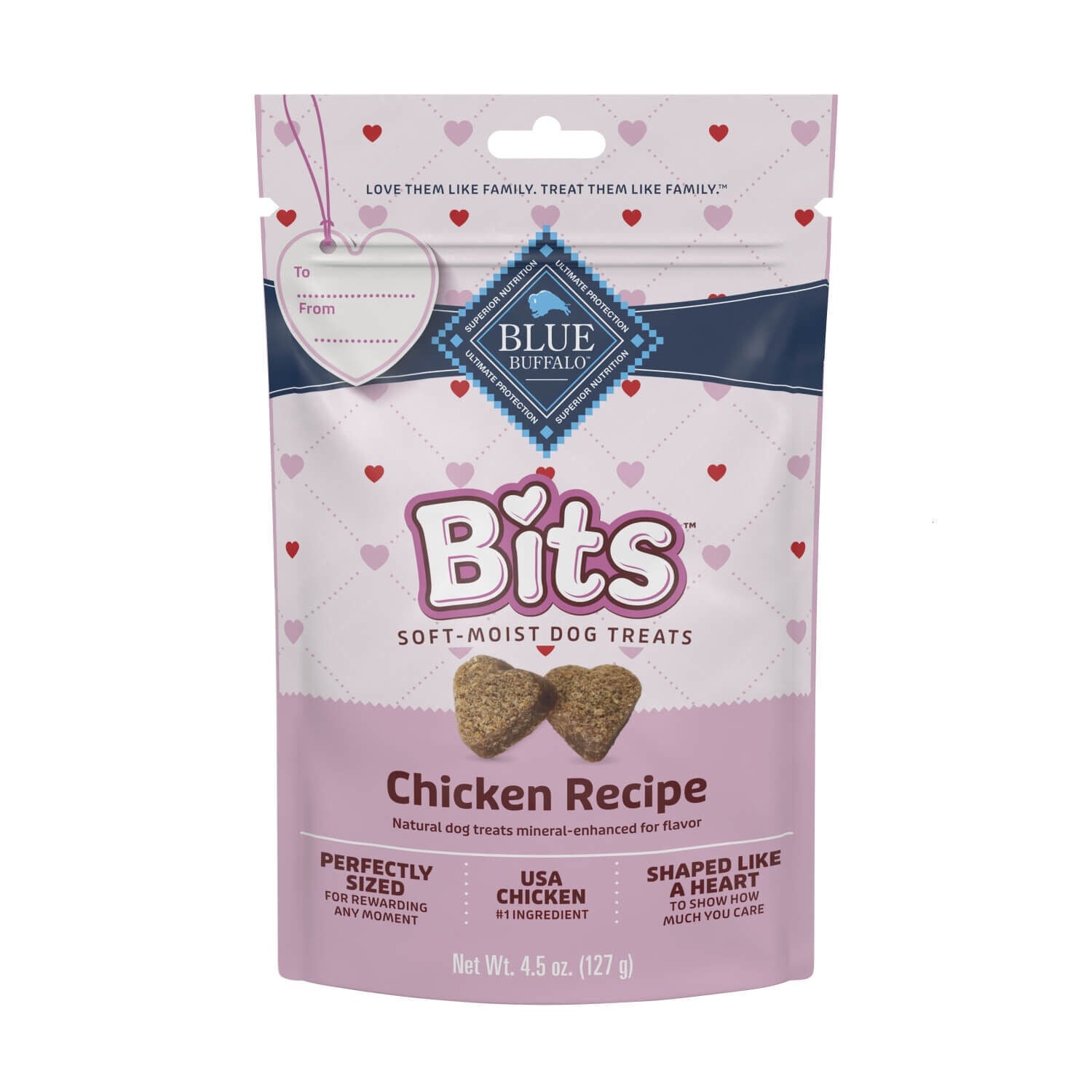 Blue Buffalo Valentine Bits Chicken Recipe Soft Dog Treats, 4.5-Oz