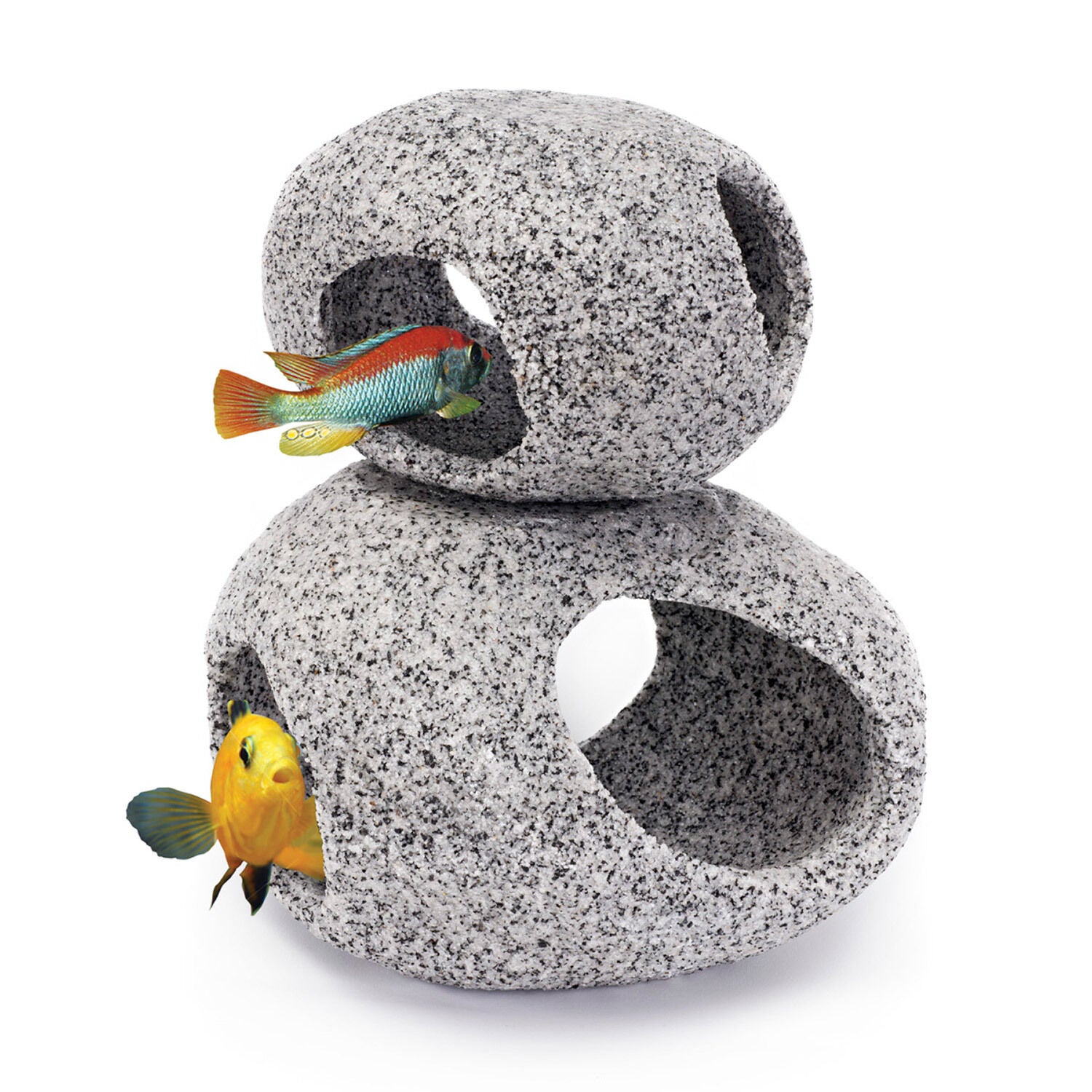 Penn-Plax Granite Hideaway 2 Pk Aquarium Ornament