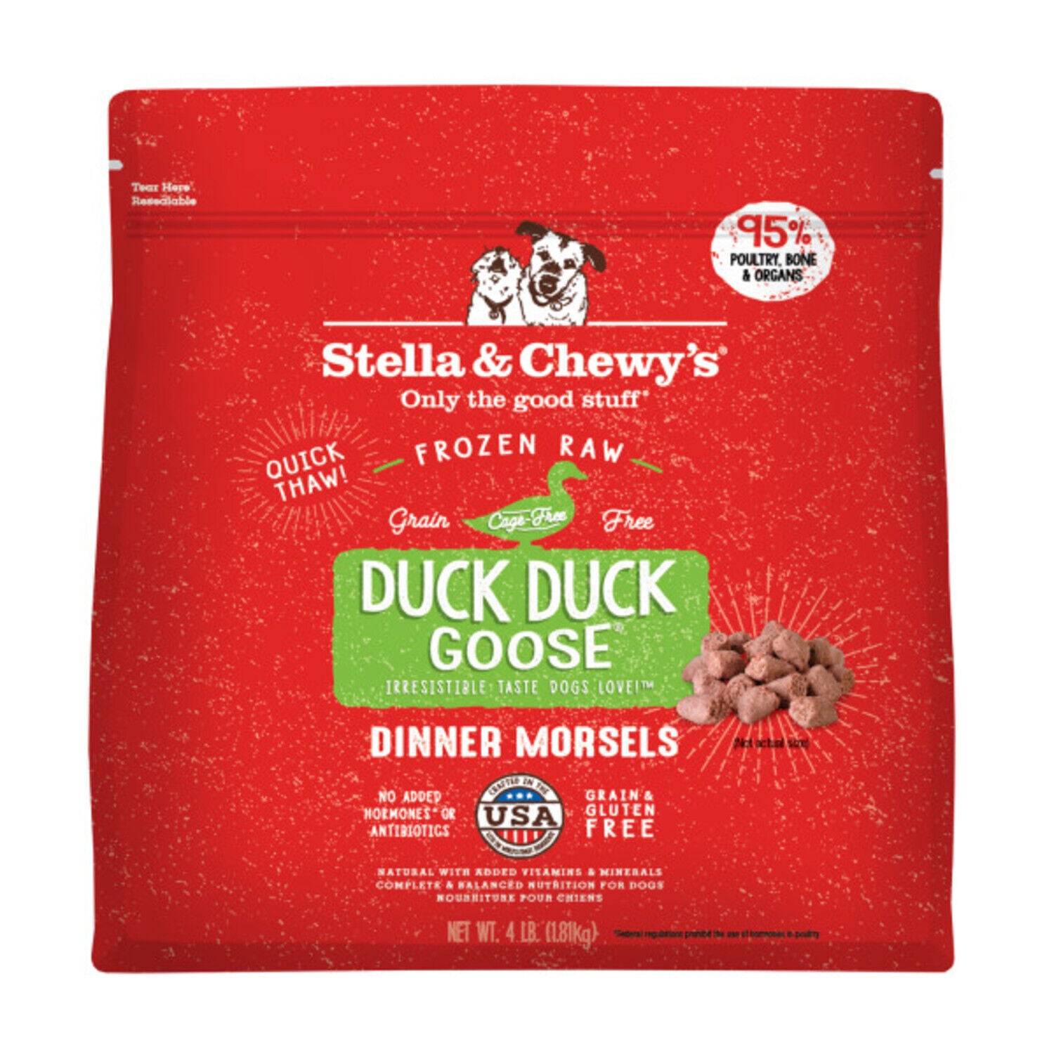 Stella & Chewy's Raw Morsels Frozen Dog Food, Duck Duck Goose Recipe