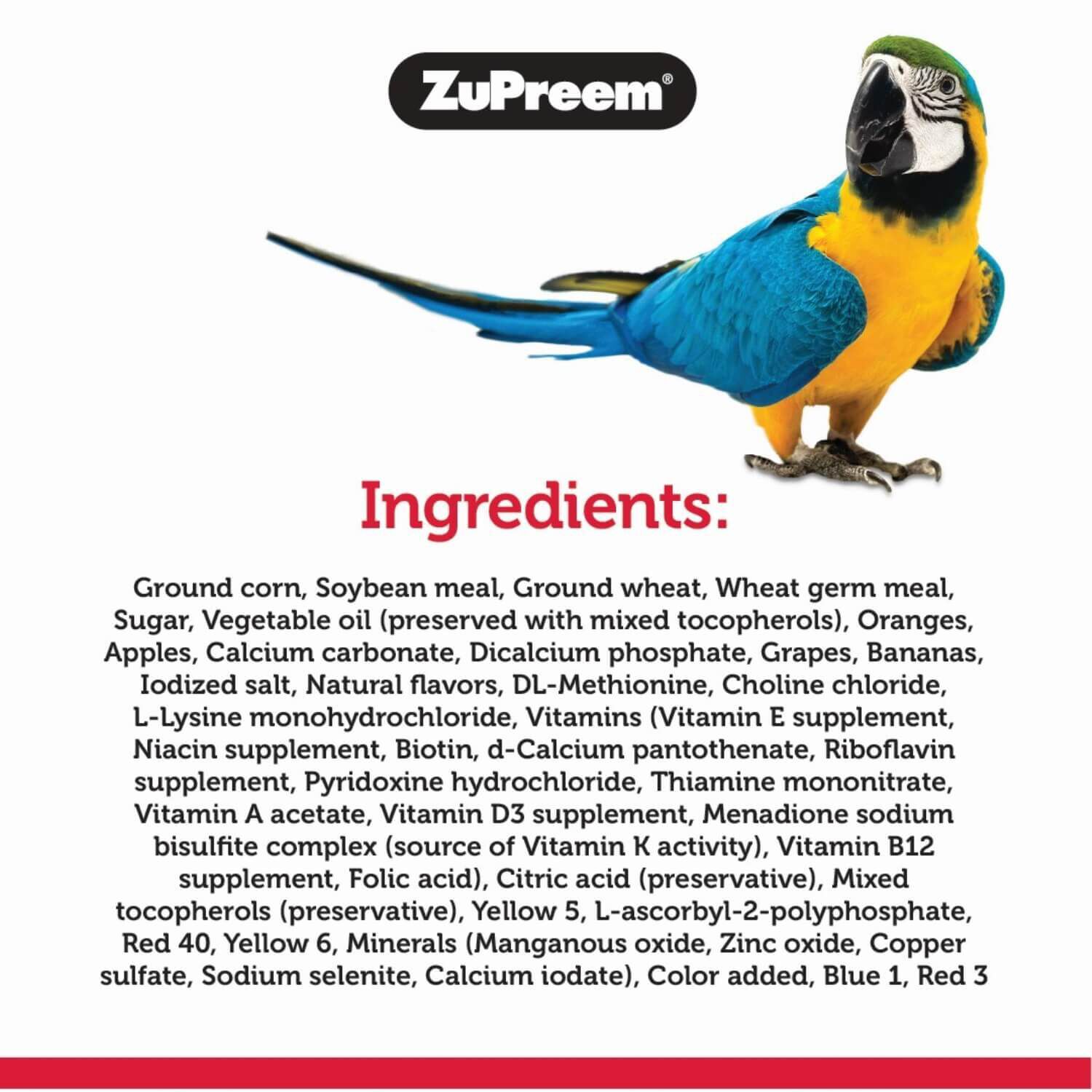 Zupreem Fruitblend Flavor With Natural Flavors Bird Food For Medium Birds