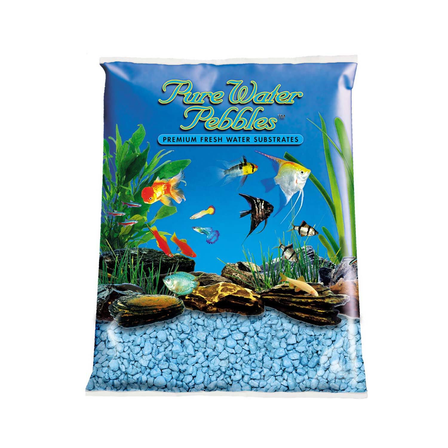 Pure Water Pebbles Aquarium Gravel, Heavenly Blue, 5-Lb Bag