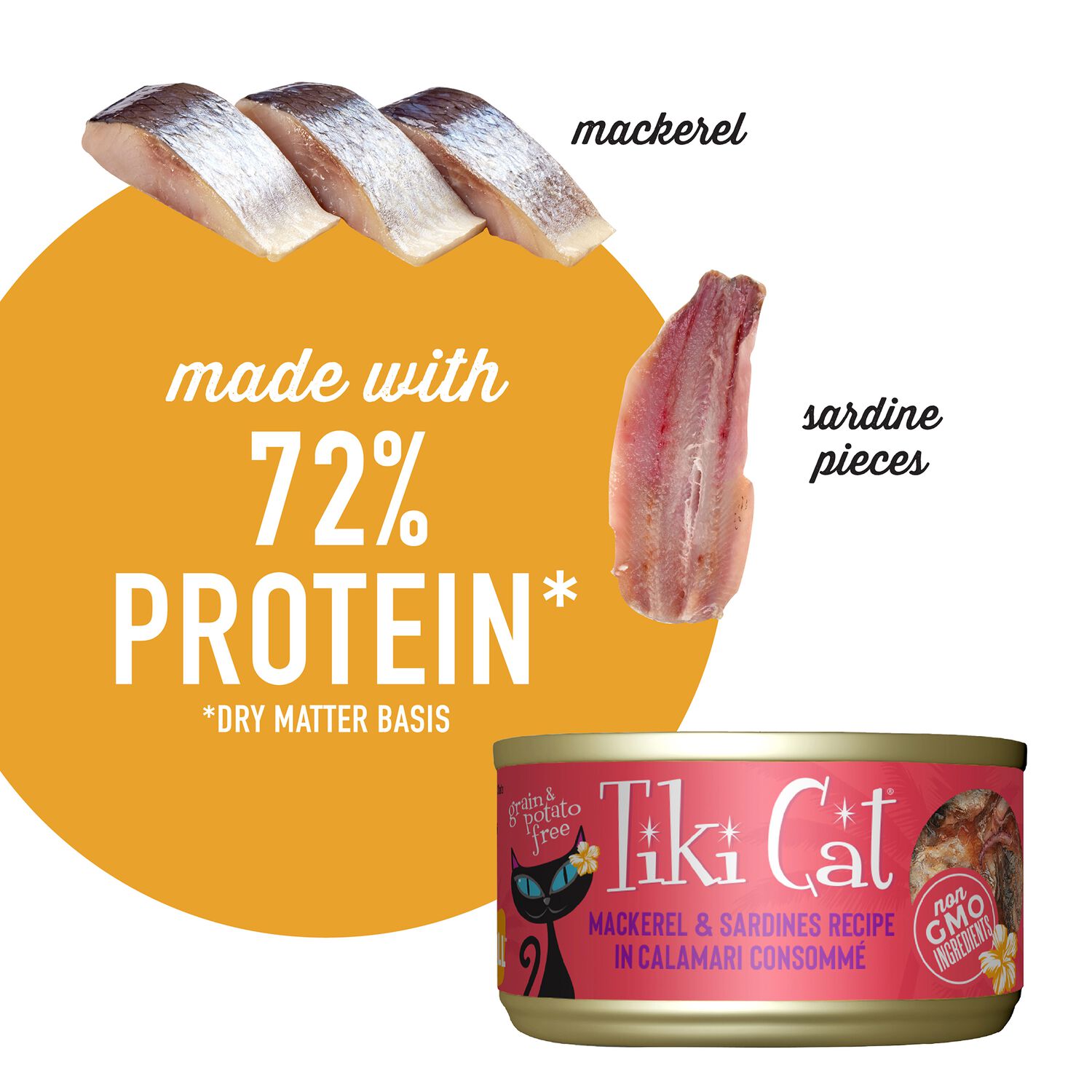 Tiki Cat Grill Wet Cat Food, Mackerel & Sardines, 2.8-Oz Can