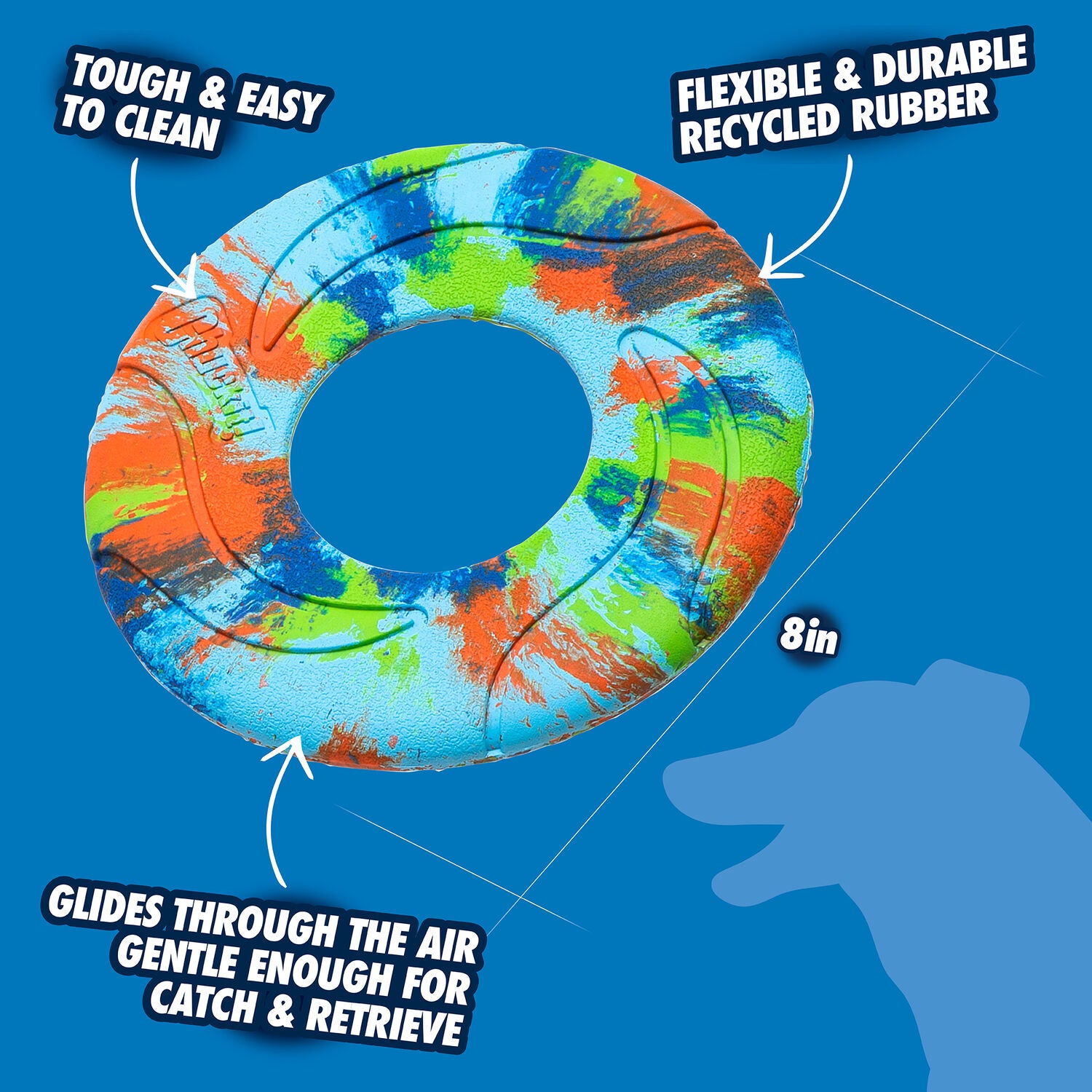 Chuckit! Ecofetch Flyer Fetchable Dog Toy, Medium 8" Diameter