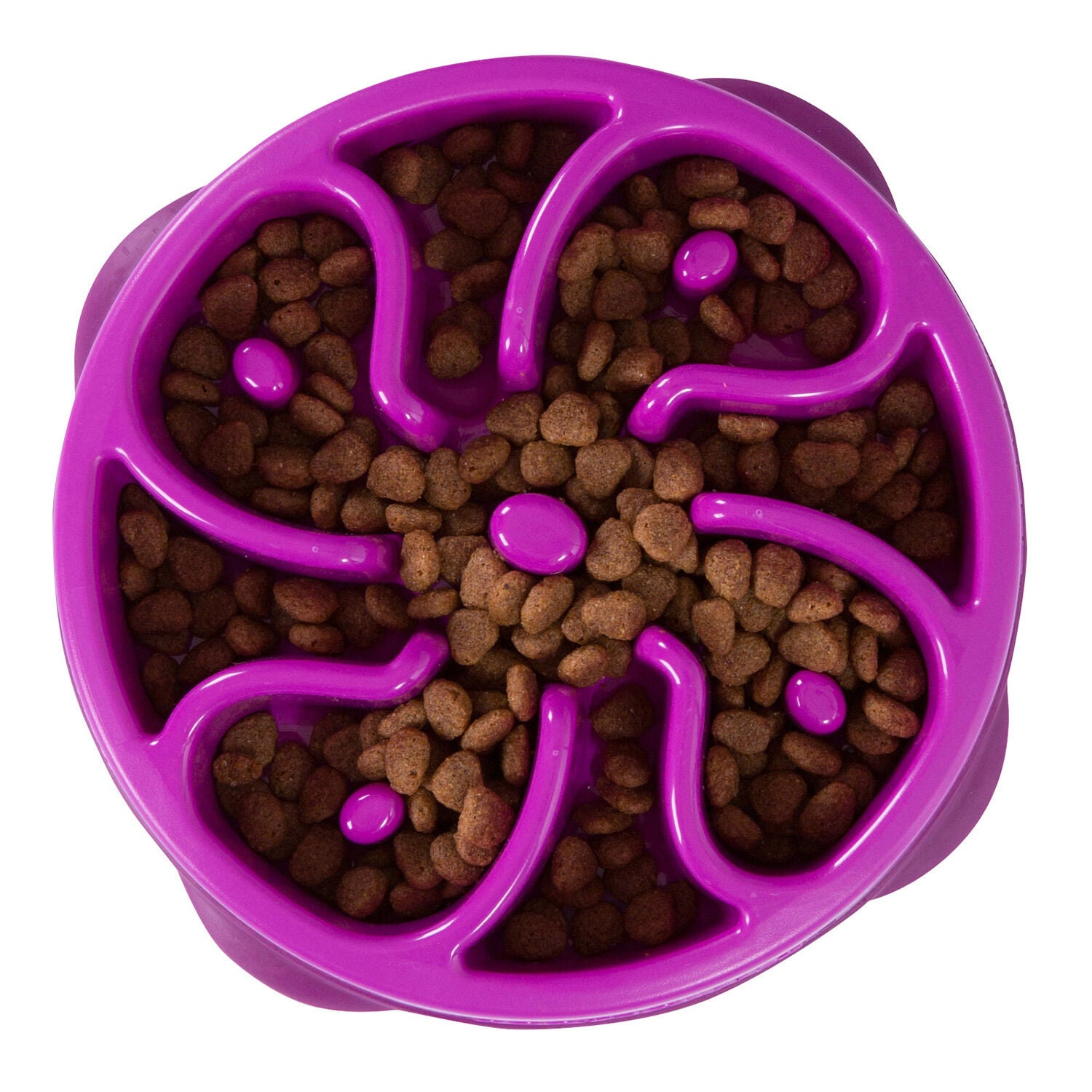 Outward Hound Slo-Bowl Slow Feeding Bowl Mini Flower, Purple