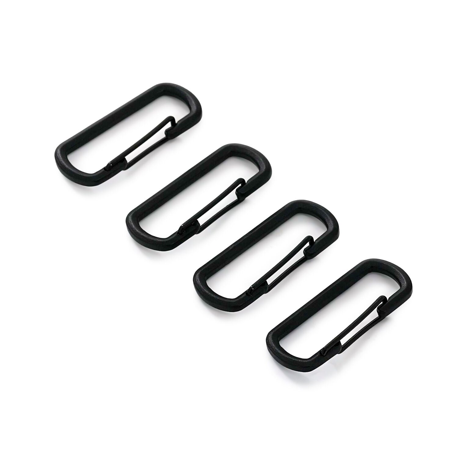 Otr Mini Carabiner Stainless Steel Dog Tag Holder, 3 Pack, Black