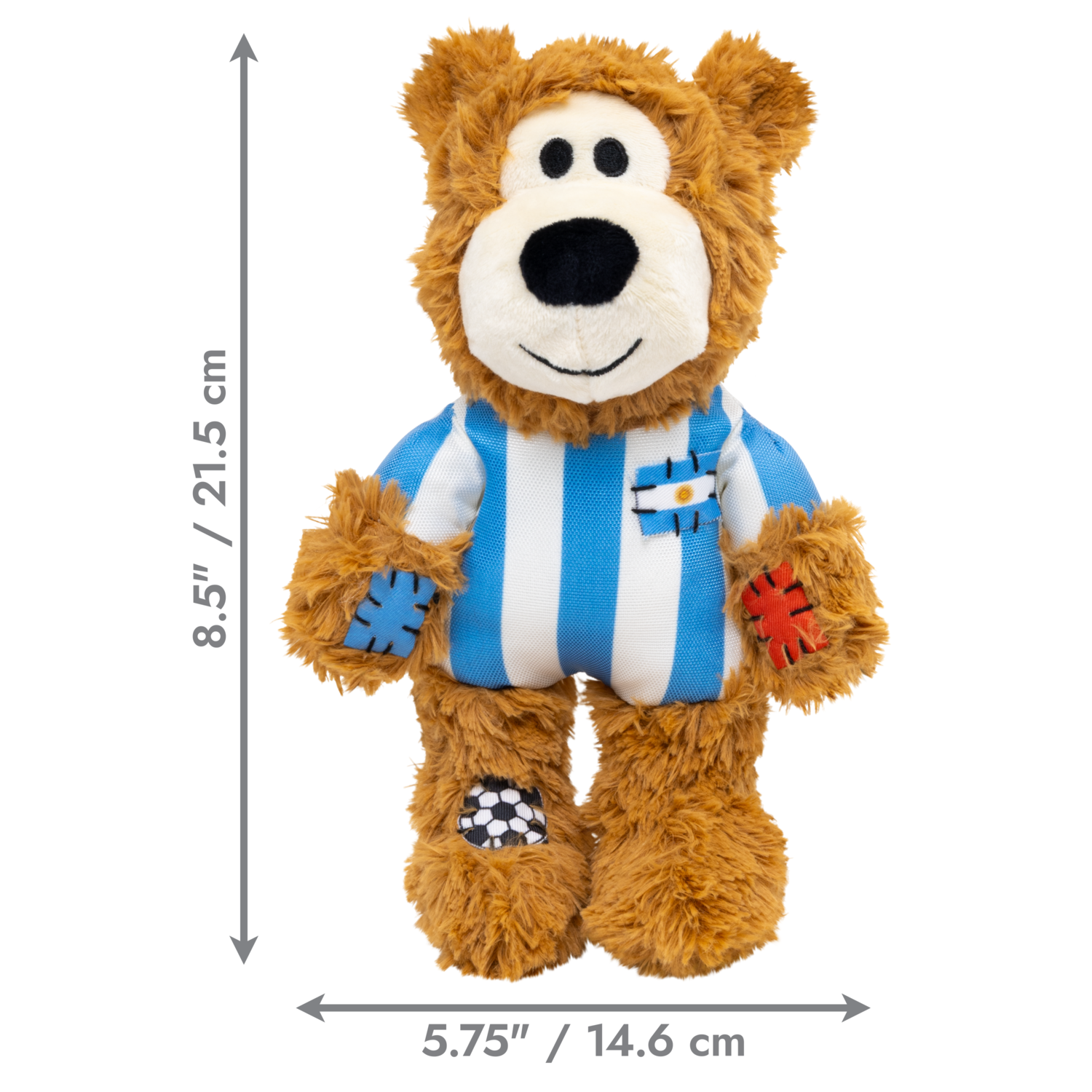 Kong Wild Knots Sport Soccer Bear Plush Tug Dog Toy, Argentina