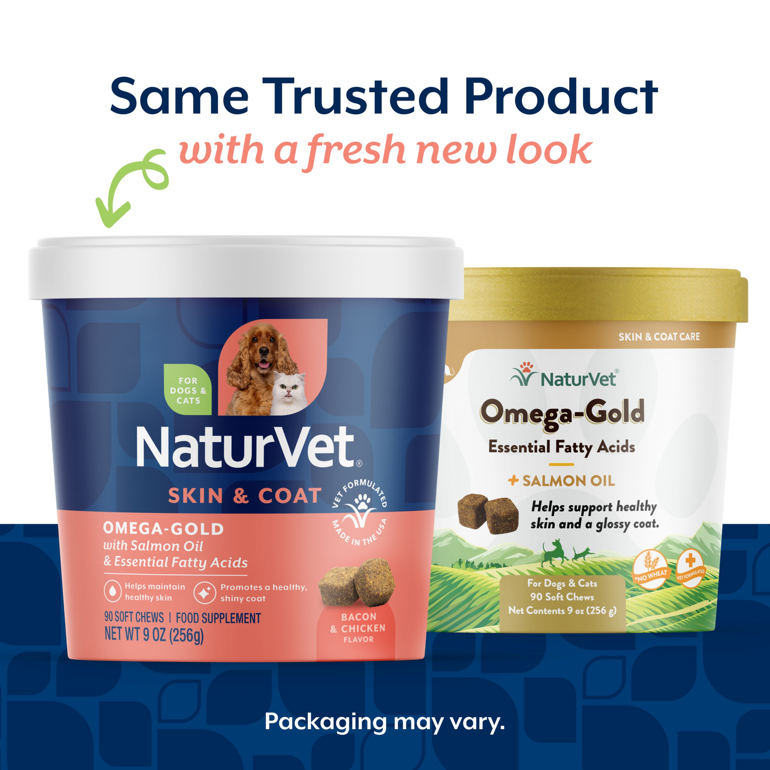 Naturvet Omega-Gold Plus Salmon Oil Skin & Coat Soft Chew Supplements For Dogs & Cats