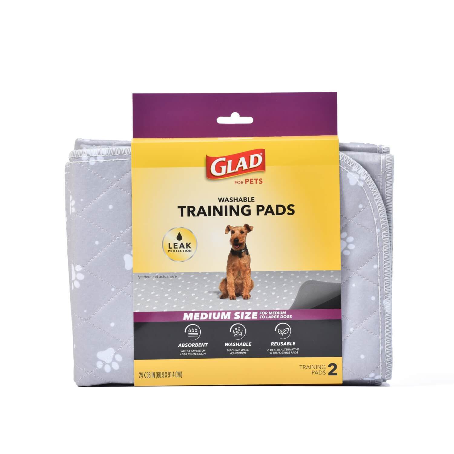 Glad For Pets Washable Training Pads For Dogs  - 2 Pack