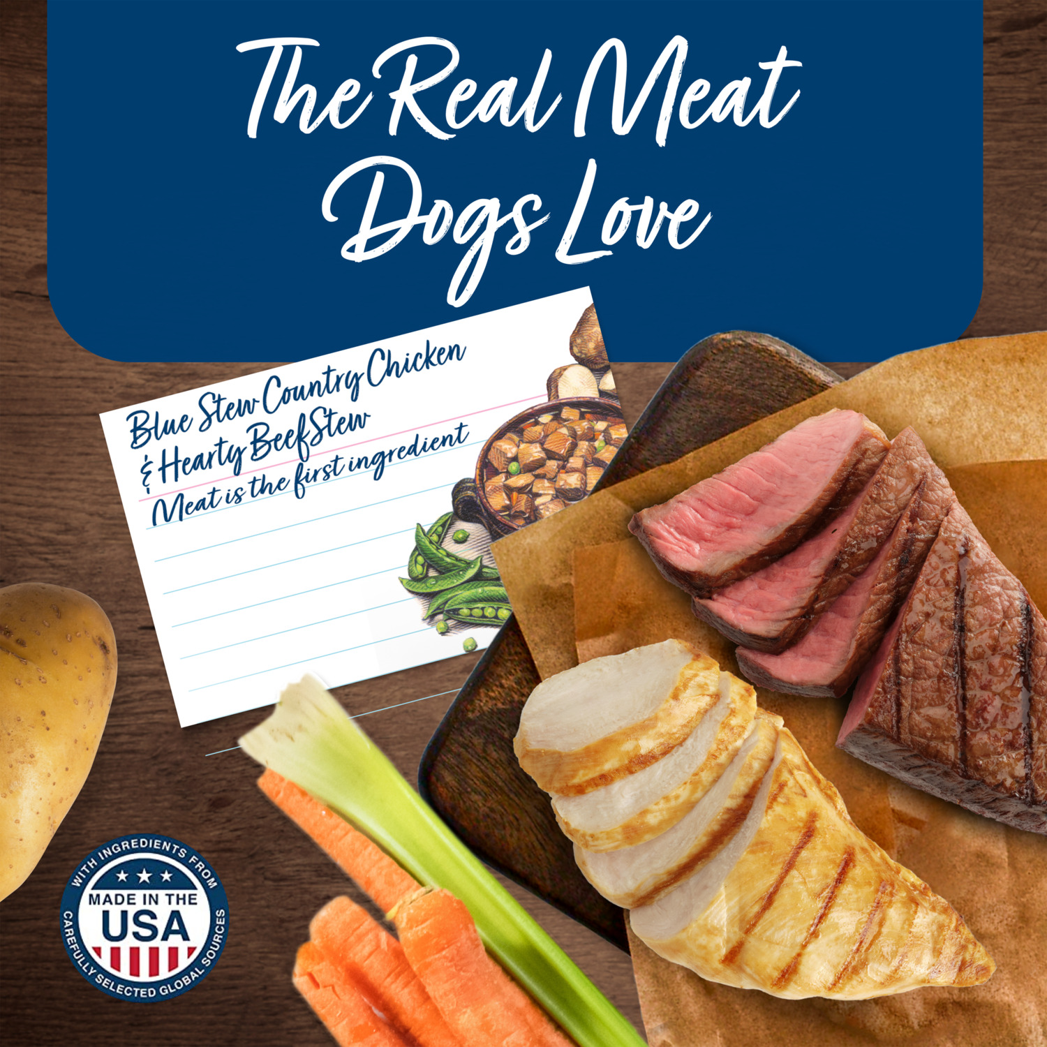 Blue Buffalo Blue's Stew Grain-Free Wet Dog Food, Hearty Beef Stew And Country Chicken Stew Variety Pack