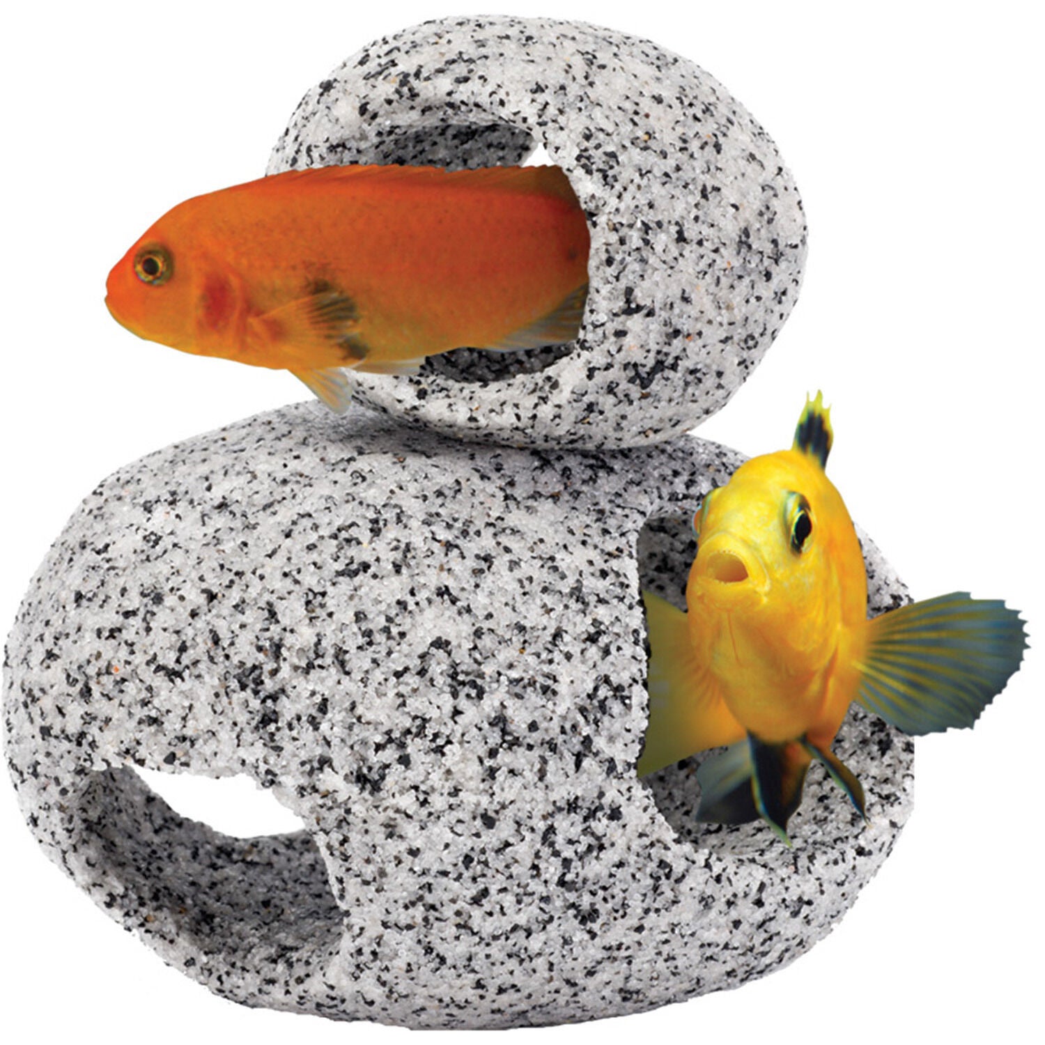 Penn-Plax Granite Hideaway 2 Pk Aquarium Ornament