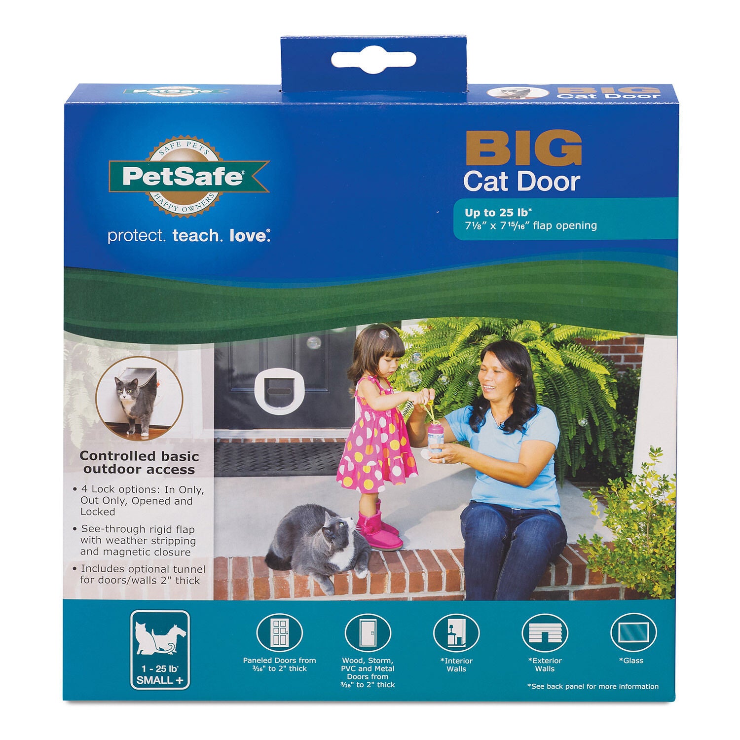 4 Way Locking Big Cat Door 1ea Pet Supermarket