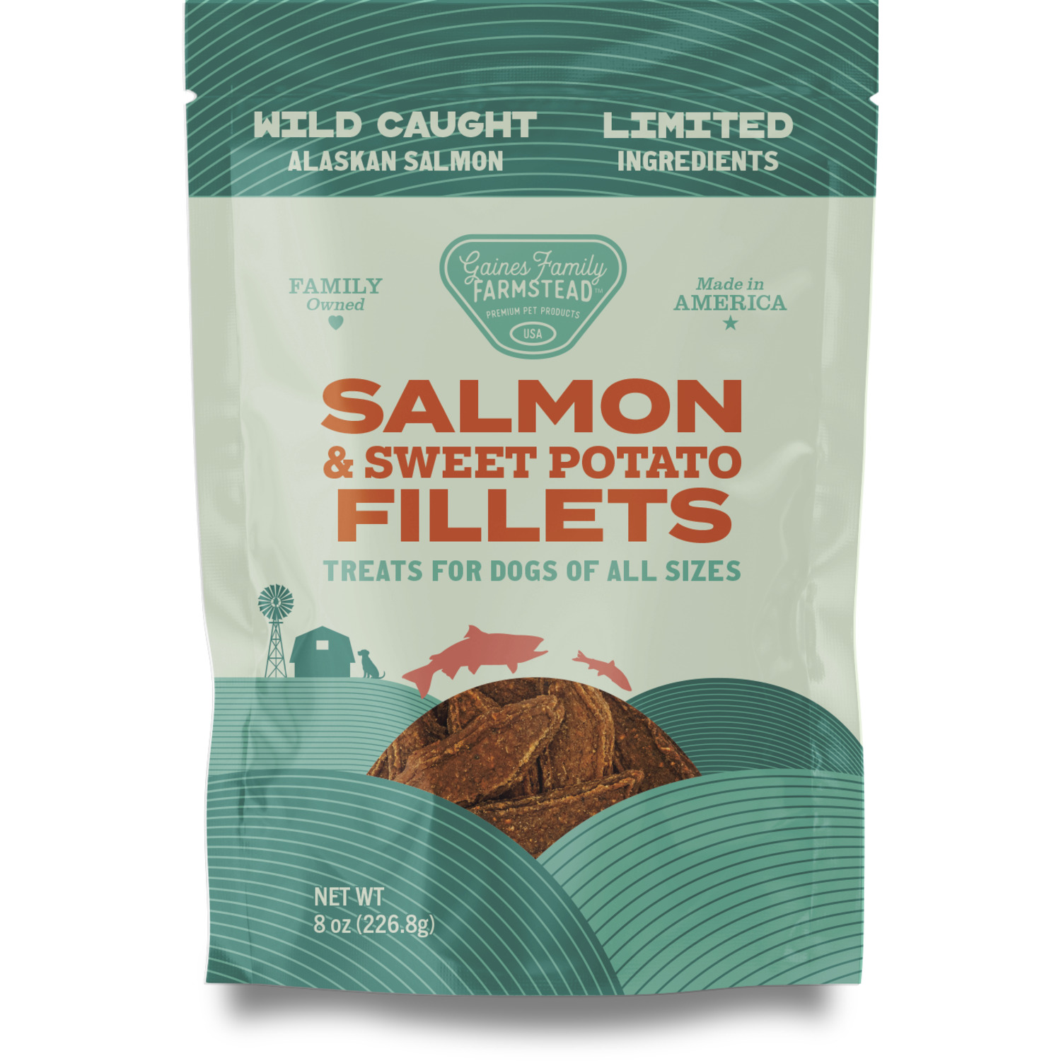 Gaines Family Farmstead Salmon And Sweet Potato Fillets Dog Treats, 8Oz