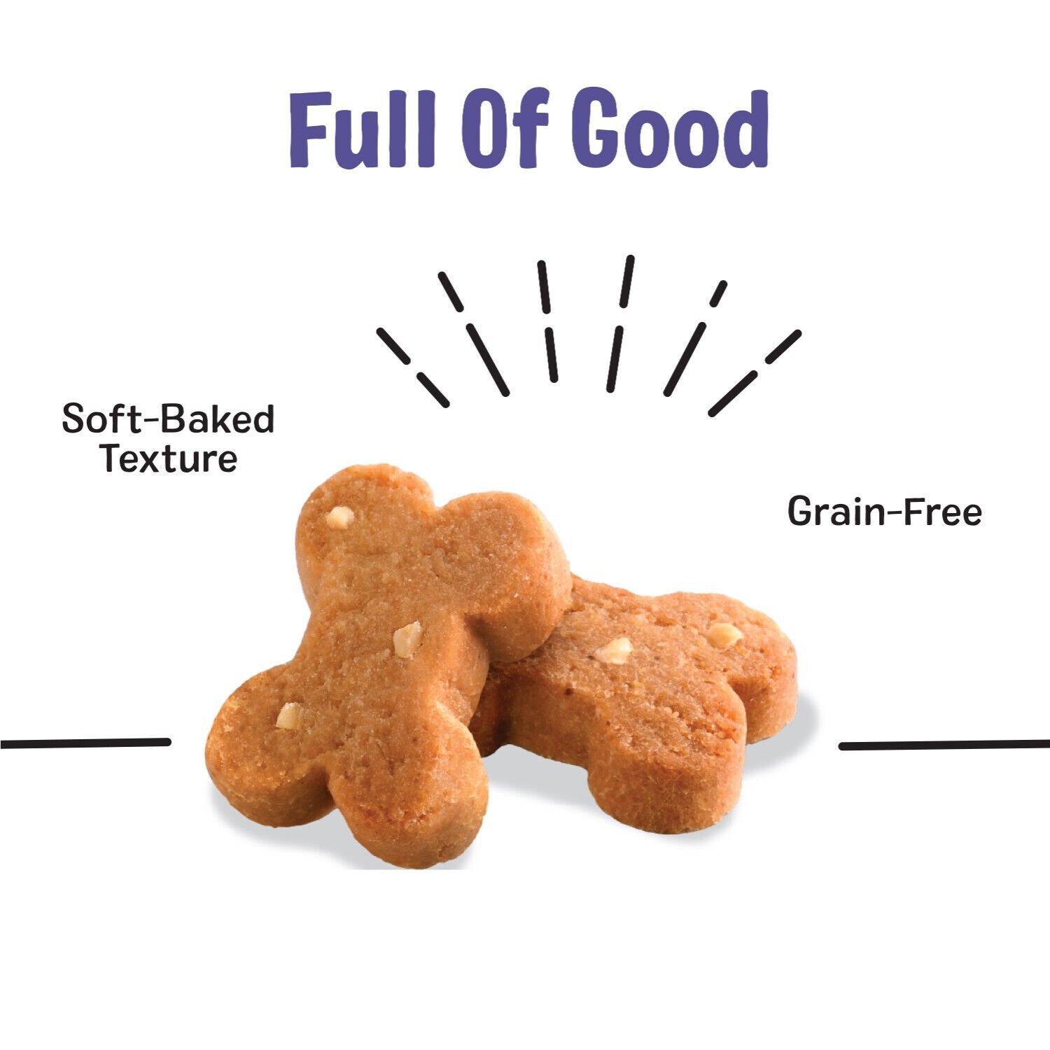 Three Dog Bakery Soft Baked Woofers Grain Free Peanut Butter & Banana Flavor Dog Treats, 13-Oz