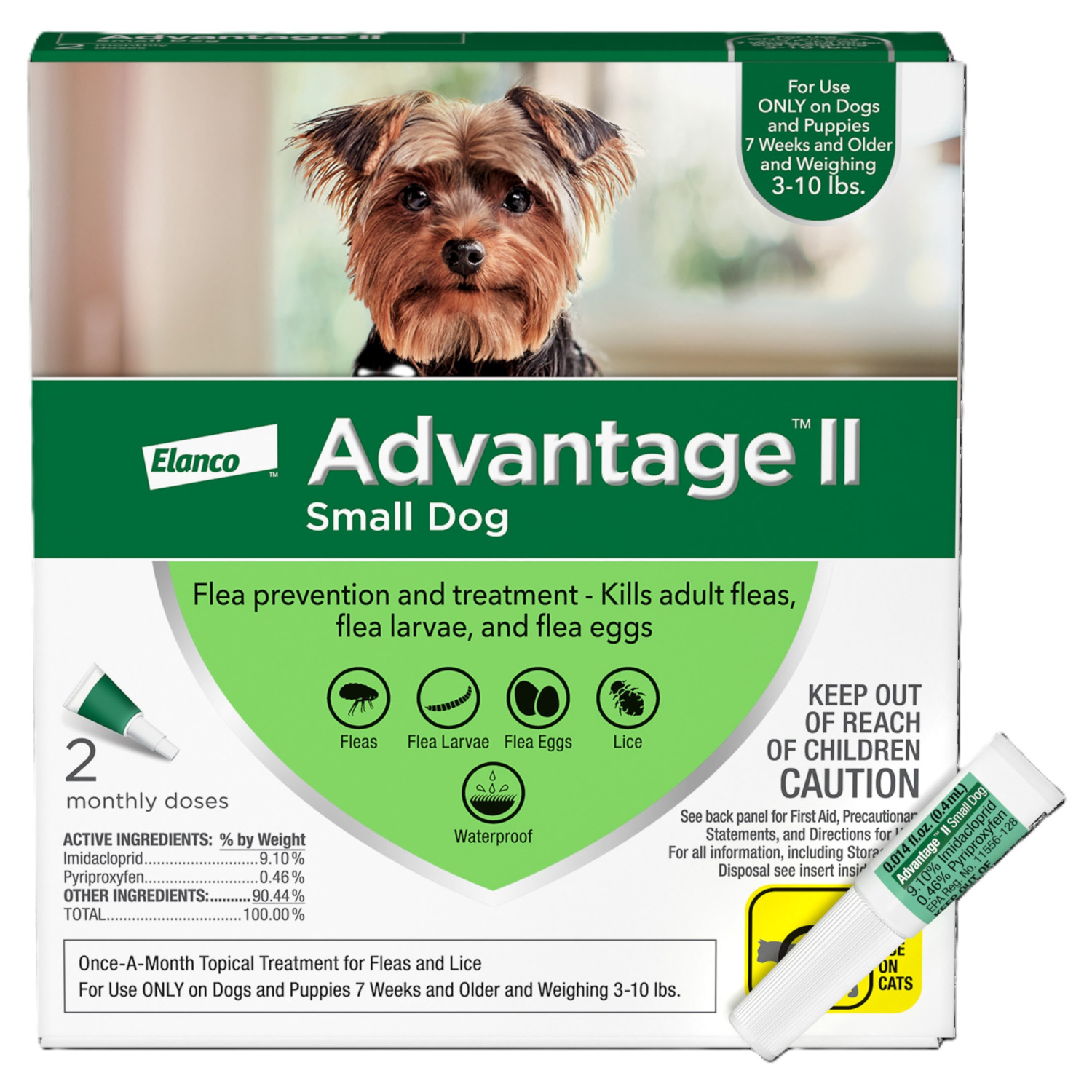 Advantage Ii Flea Treatment For Small Dogs, 3-10-Lbs, 6-Pack = 6 Months Of Protection