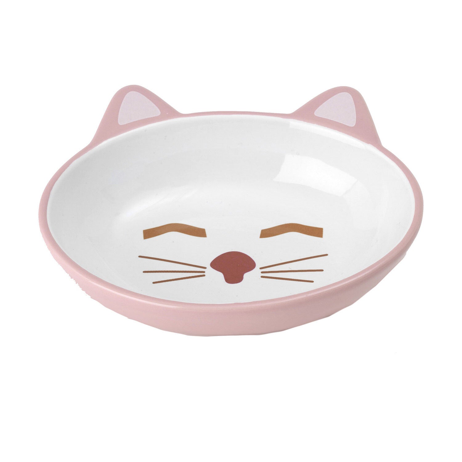Here Kitty Oval Pet Bowl Pink